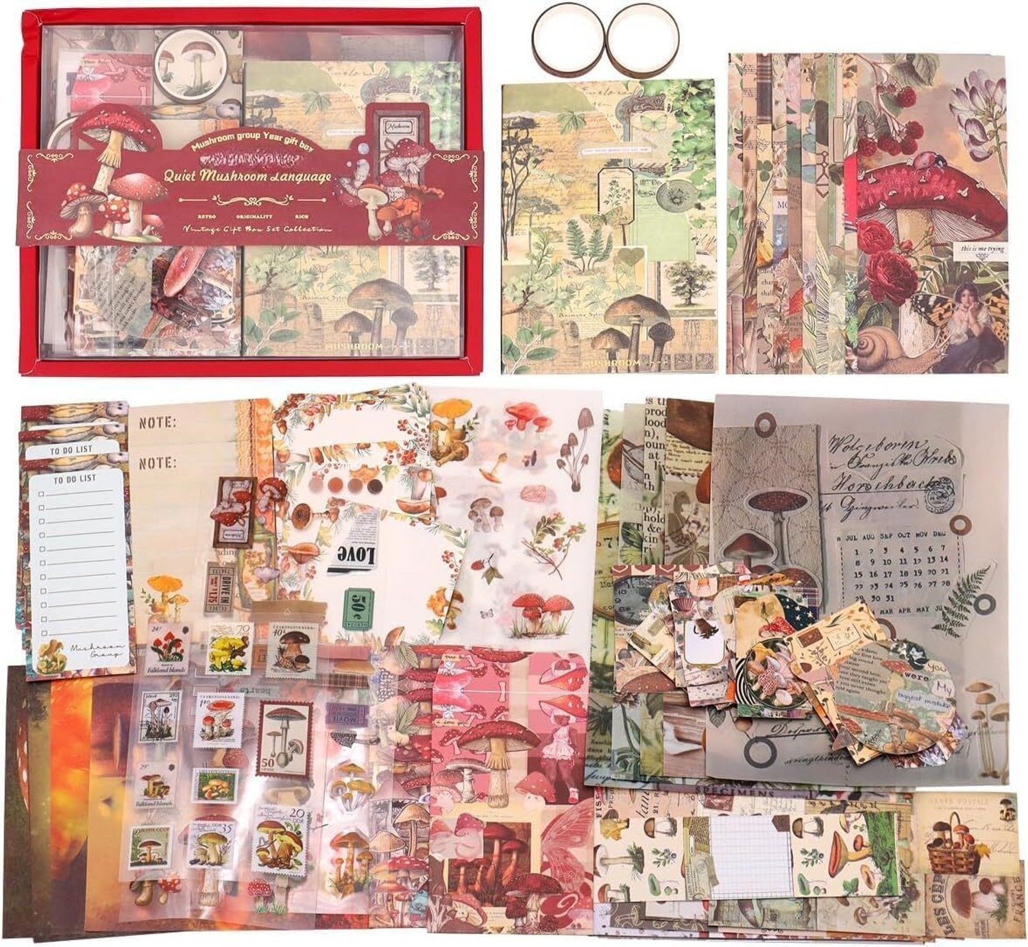Image of MJKD 346pcs Vintage Scrapbook Stickers Pack for Art Journaling Bullet Junk Journal Theme, Scrapbook Kit