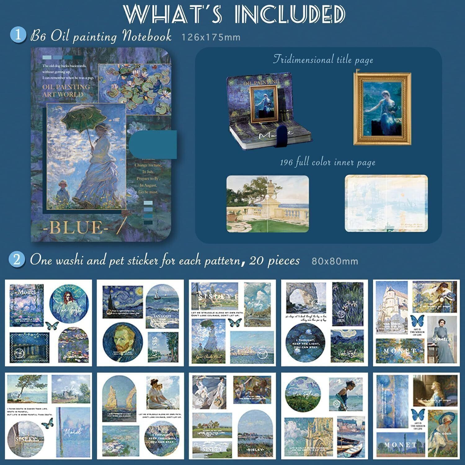 Image of MANAKI ENTERPRISE Blue River Book 346pcs Journal Supplies Kit Vintage Scrapbook Stickers Art Theme, Scrapbook Kit (DIY)