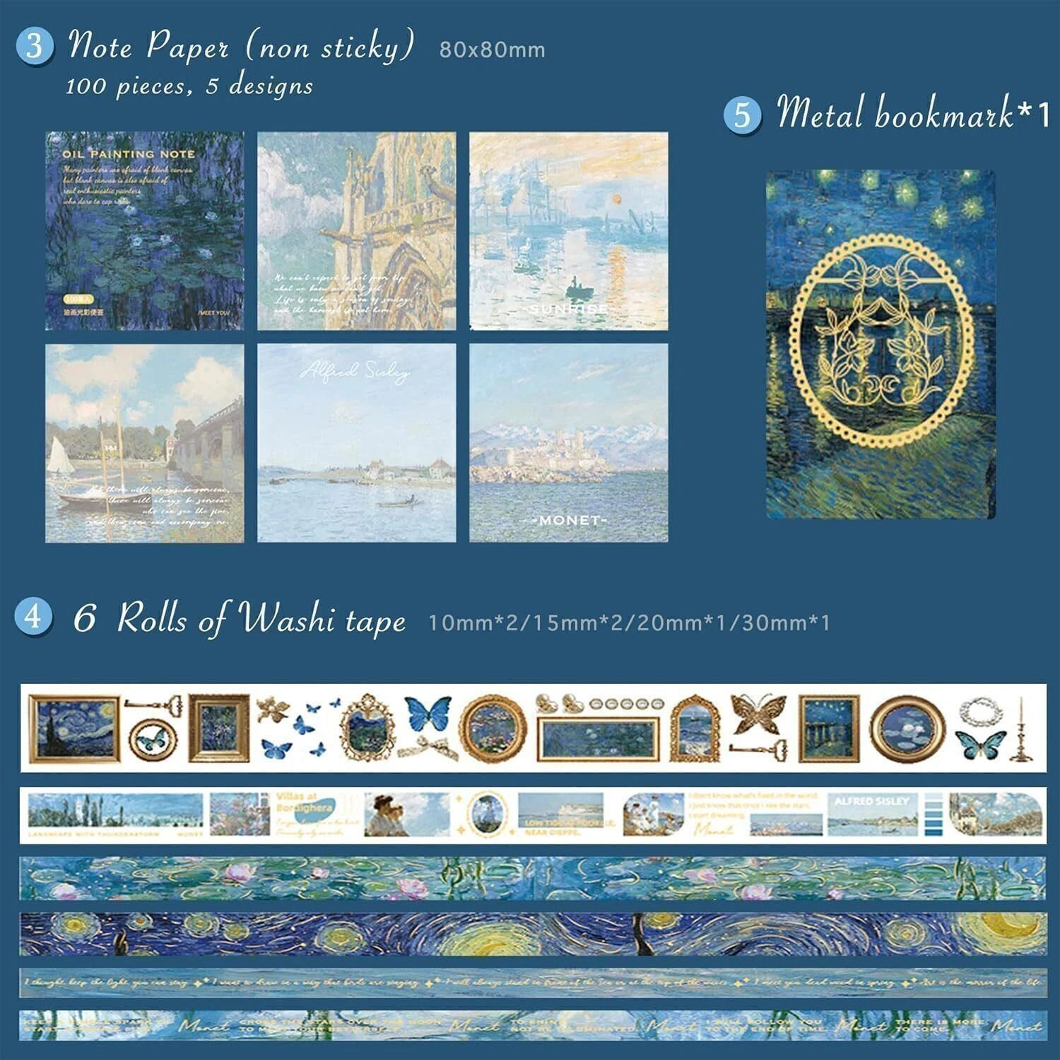 Image of MANAKI ENTERPRISE Blue River Book 346pcs Journal Supplies Kit Vintage Scrapbook Stickers Art Theme, Scrapbook Kit (DIY)