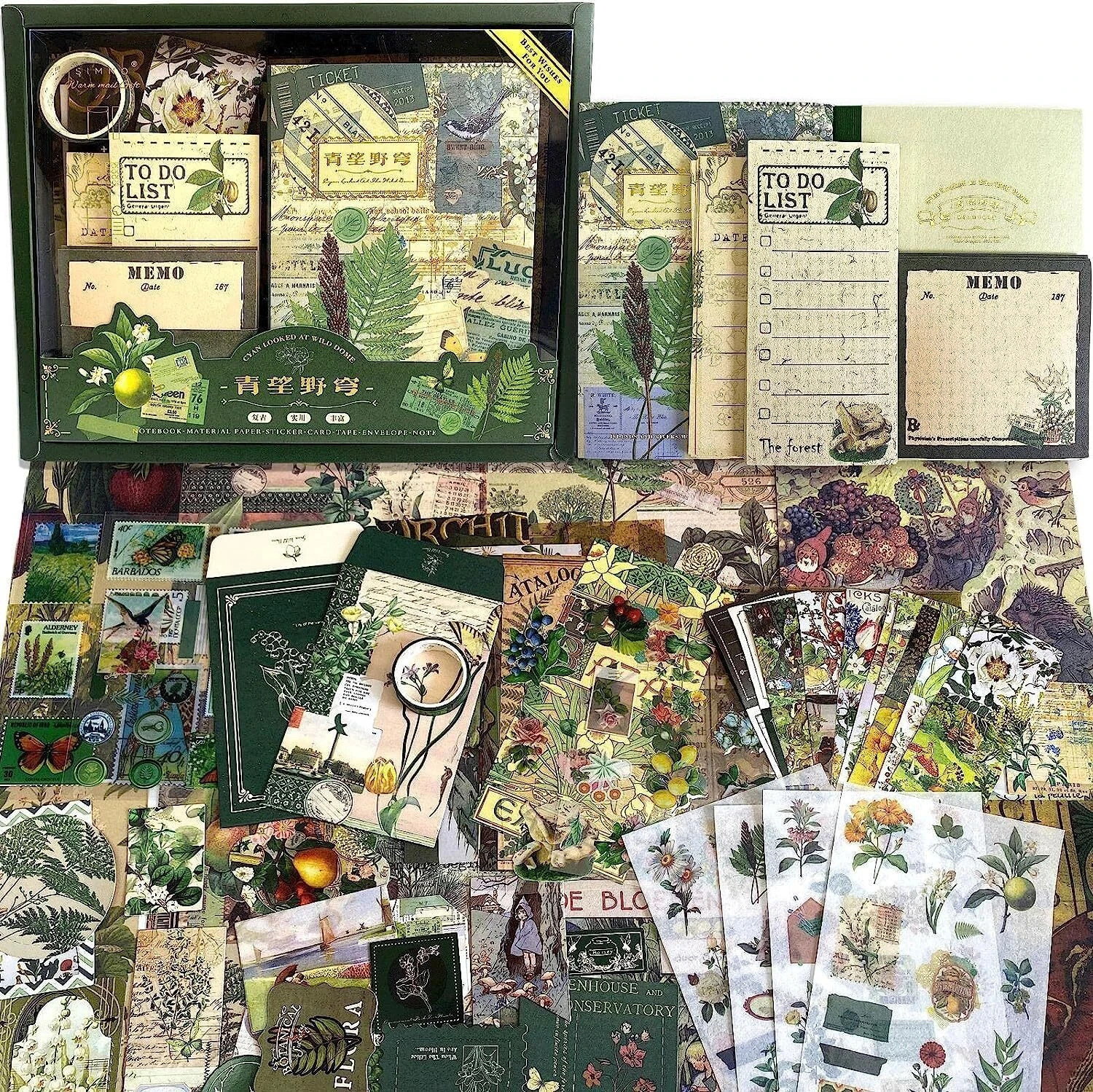 Image of Bstorify 346pcs Journal Supplies Kit Pack for Art Journaling Wild Dome Theme, Scrapbook Kit