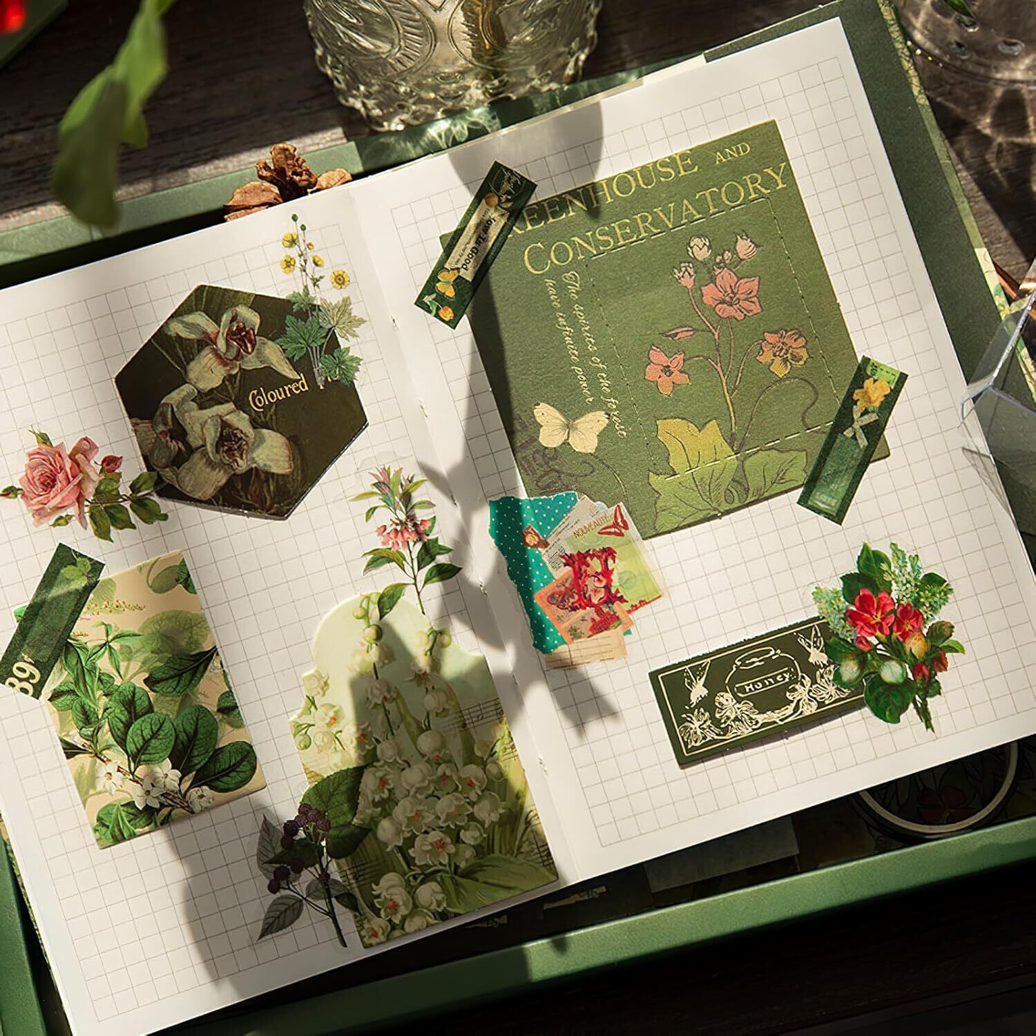Image of Bstorify 346pcs Journal Supplies Kit Pack for Art Journaling Wild Dome Theme, Scrapbook Kit