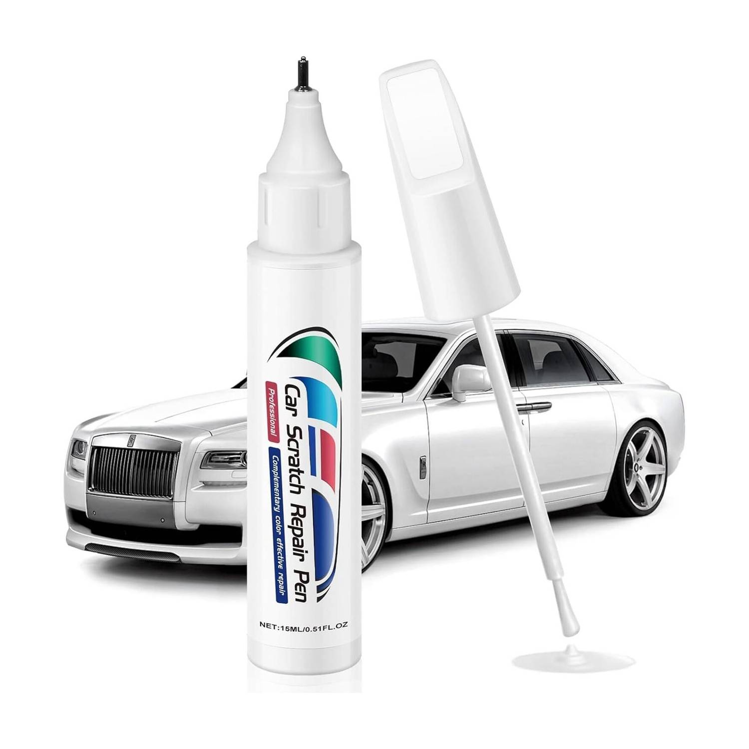 CarCARE White Touch Up Paint for Cars, Auto Pure White Car Paint Touch Up Pen Car Body Filler Putty