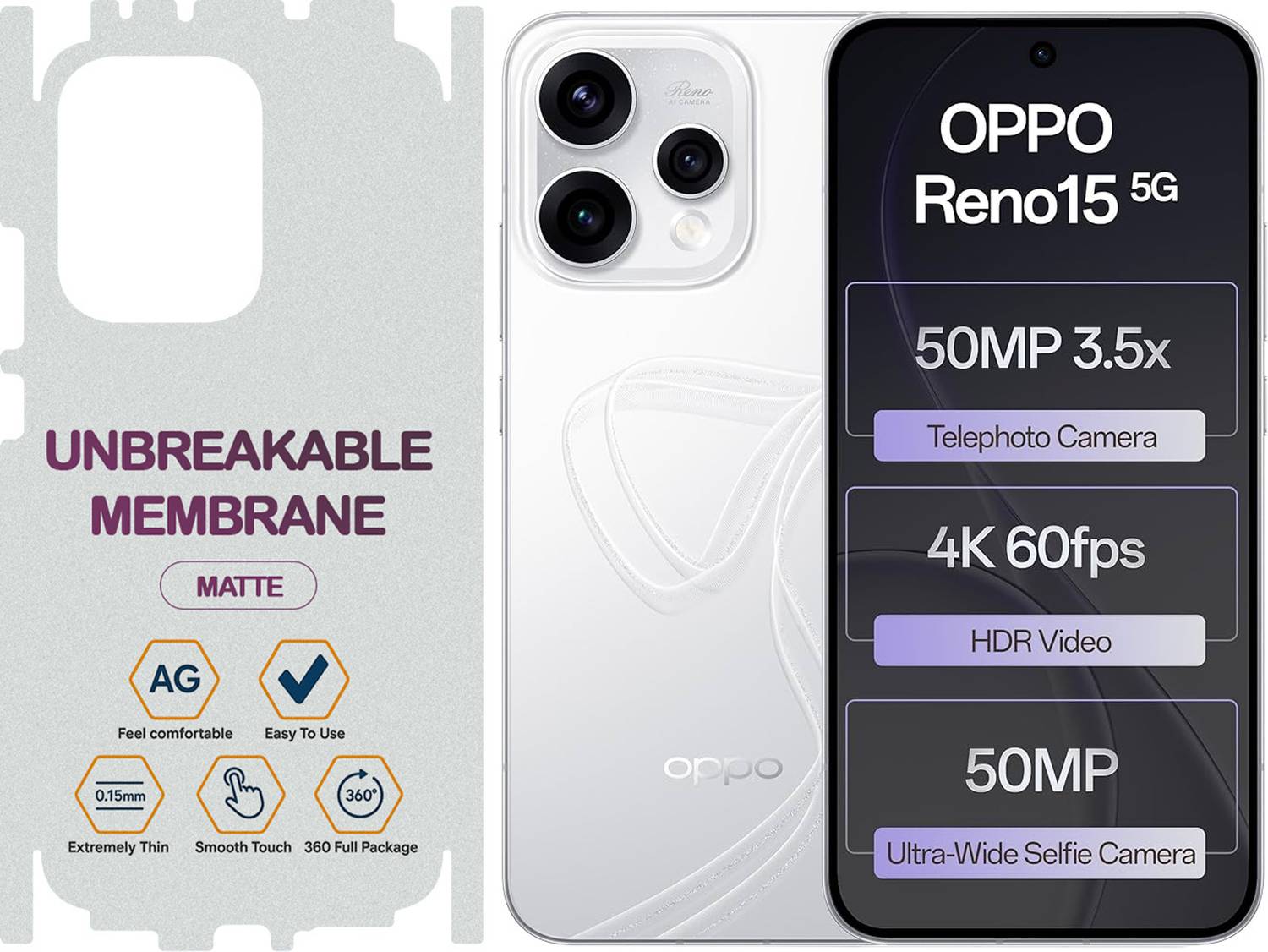 YessMess Back Screen Guard for Oppo Reno 15 5G - Image 1