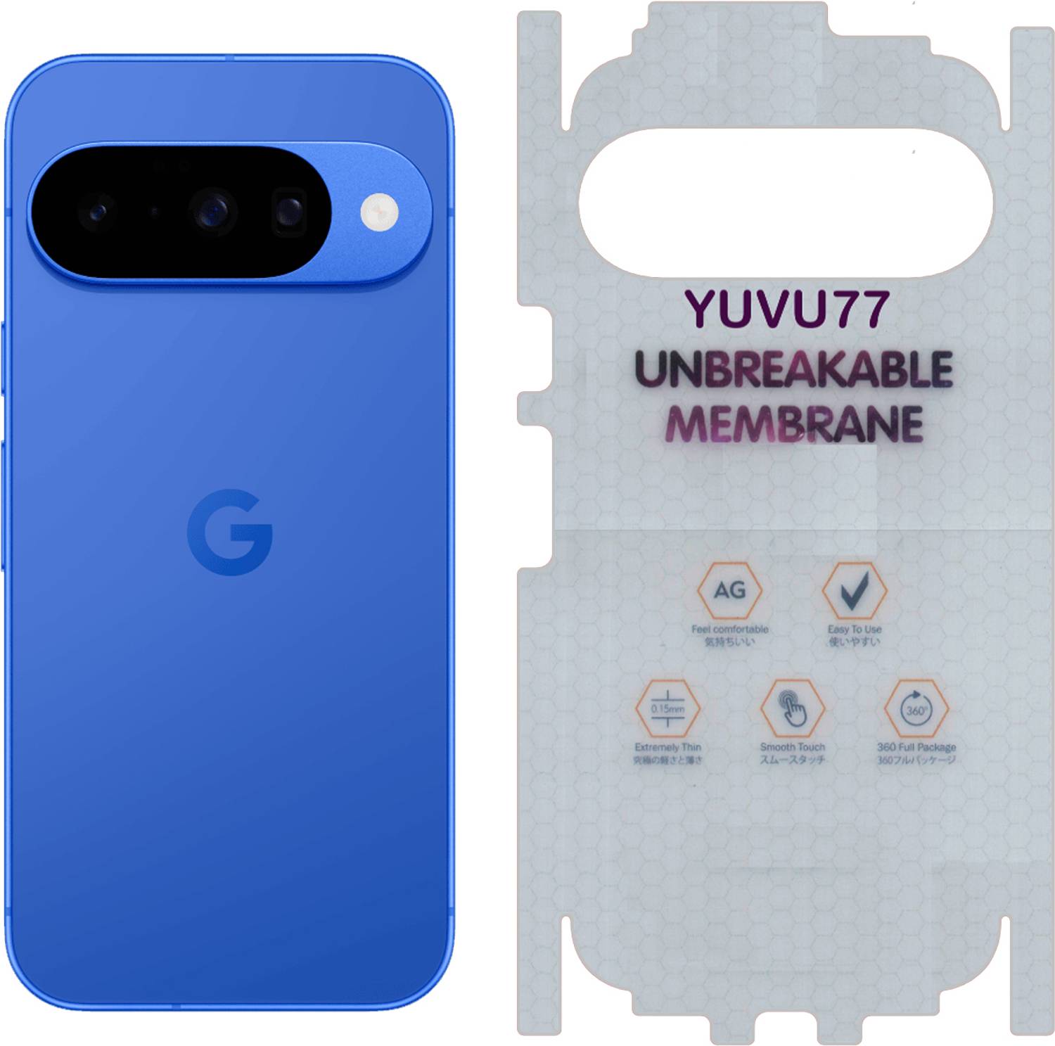 yuvu77 Back Screen Guard for Google Pixel 10 5g, Membrane 360 coverage