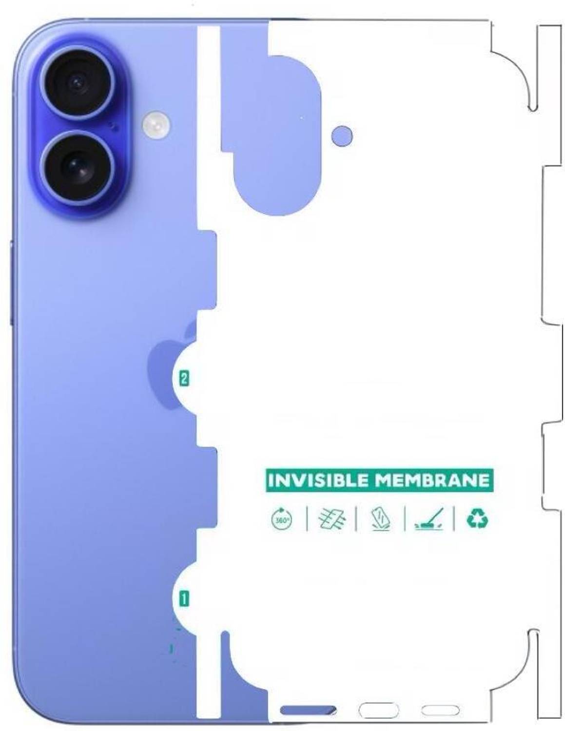 A3sprime Back Screen Guard for Apple iPhone 16 Plus, |Edge to Edge Full Coverage Unbreakable Soft Transparent Glossy Finish Back and Side Skin Protector|