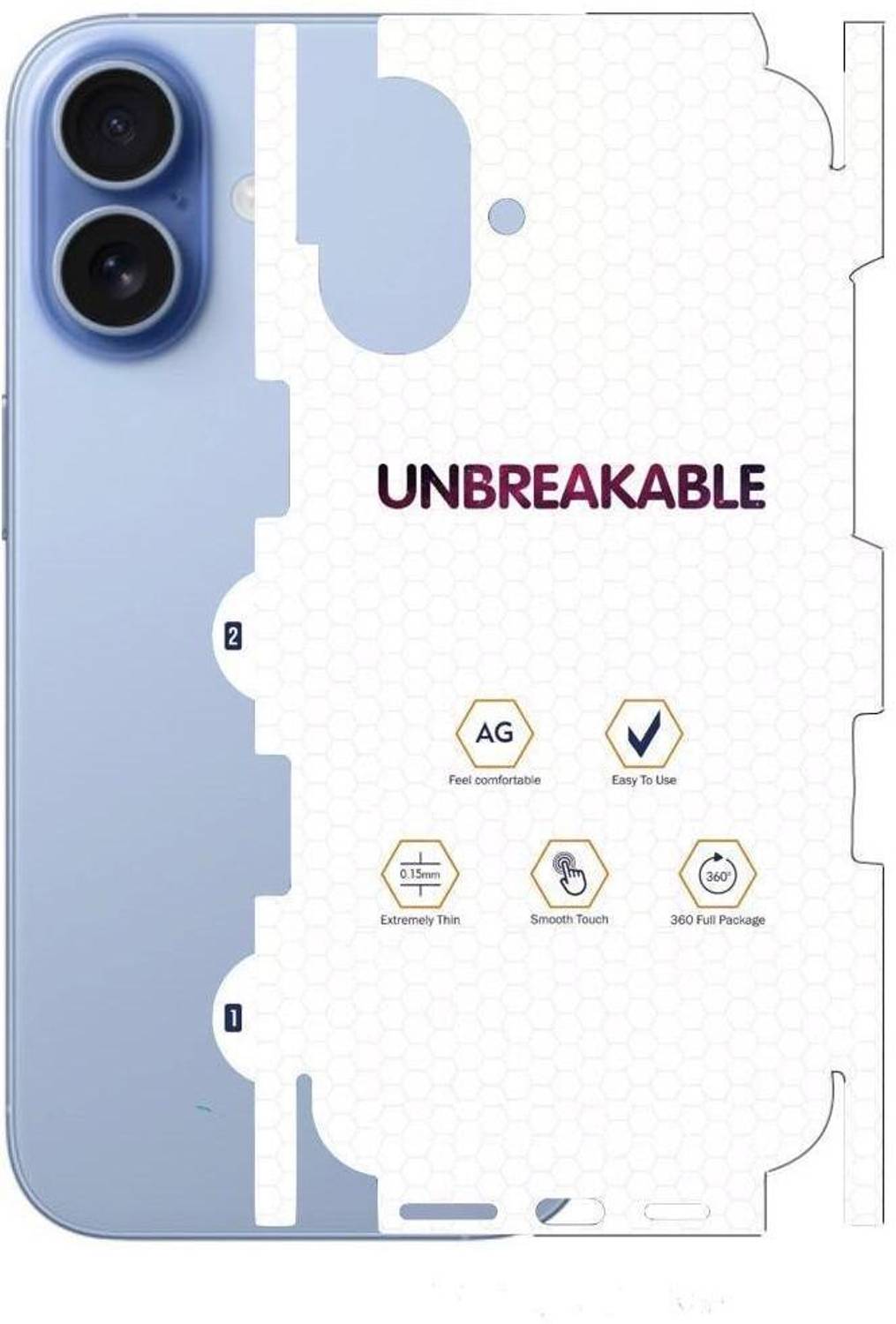 A3sprime Back Screen Guard for Apple iPhone 17, |Full Coverage Unbreakable Scratch Resistant Matte Finish Back and Side Skin Protector|