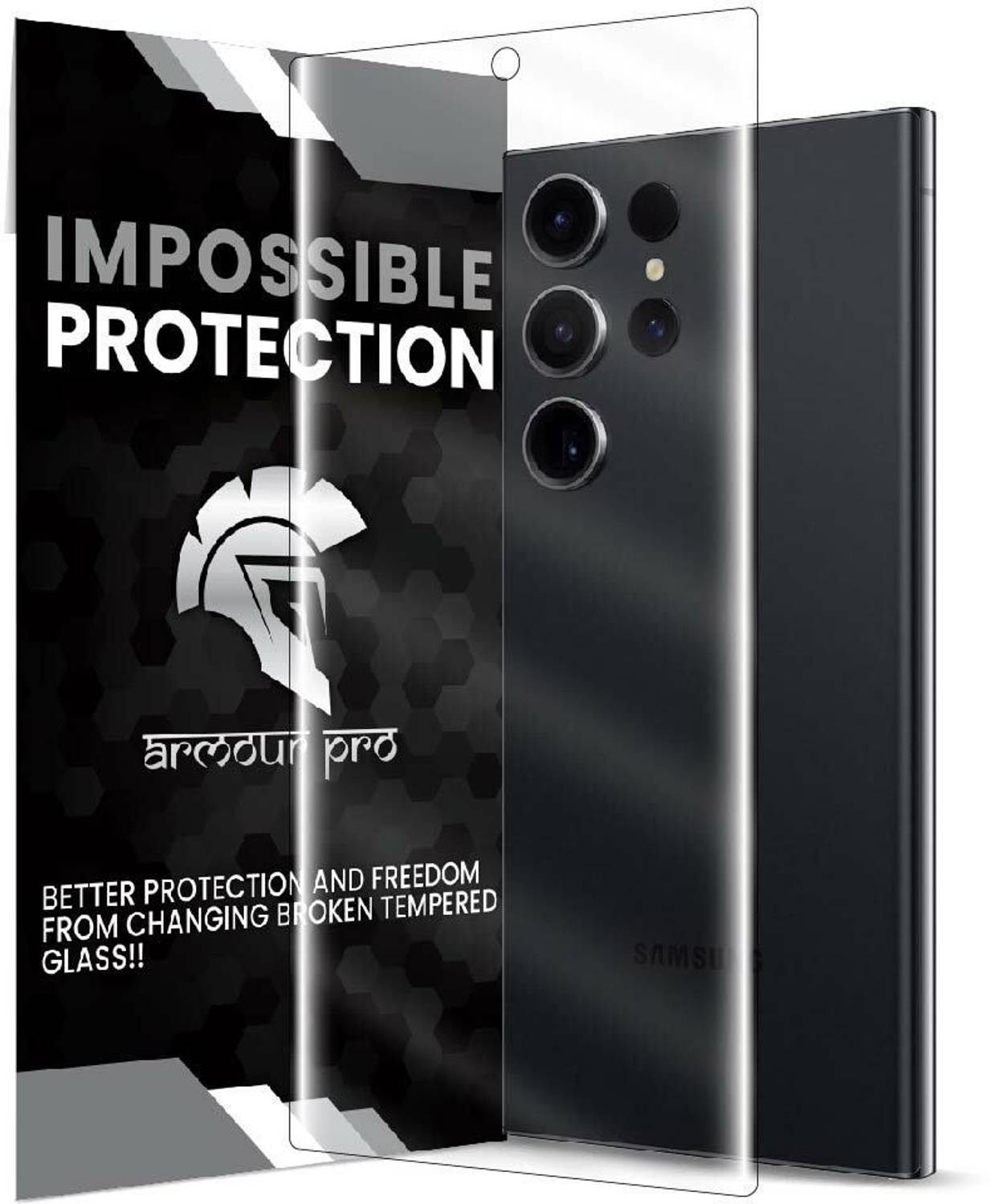 ArmourPro Back Screen Guard for Samsung Galaxy S23 Ultra 5G, Samsung S23 Ultra 5G, Clear Back Unbreakable Membrane