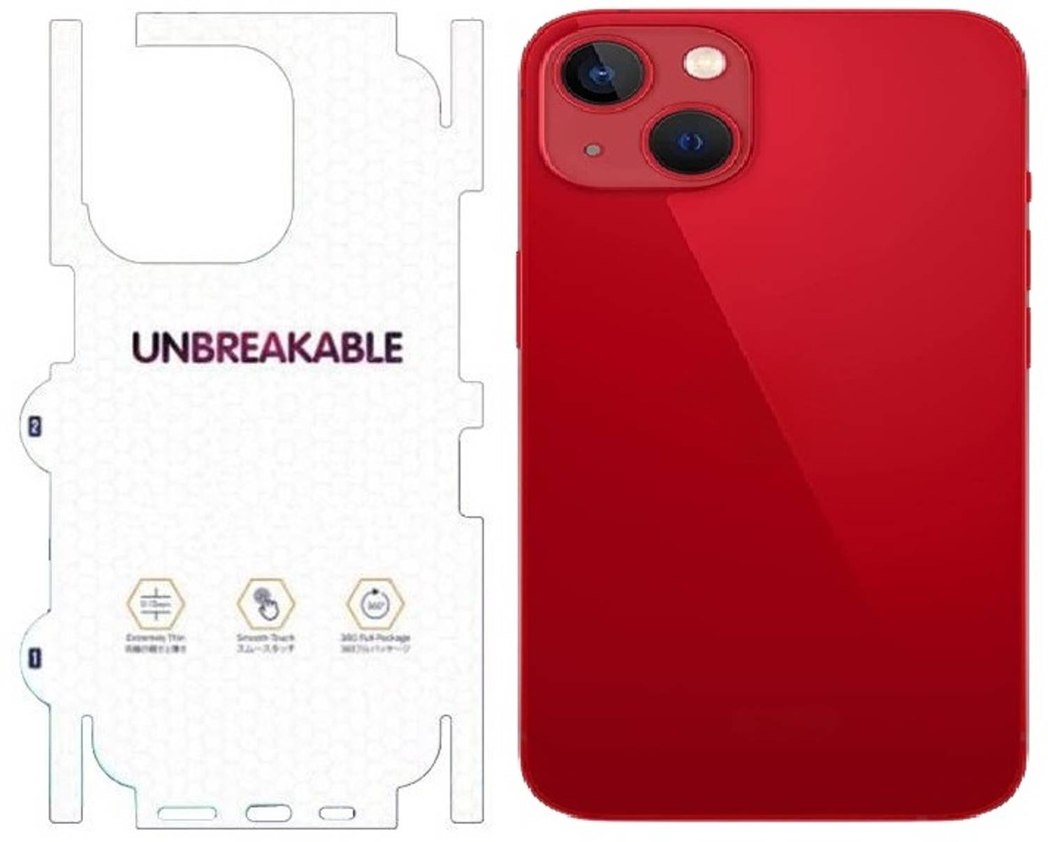 A3sprime Back Screen Guard for Apple iPhone 13, |Full Coverage Unbreakable Soft Transparent Back and Side Screen Guard Protector|