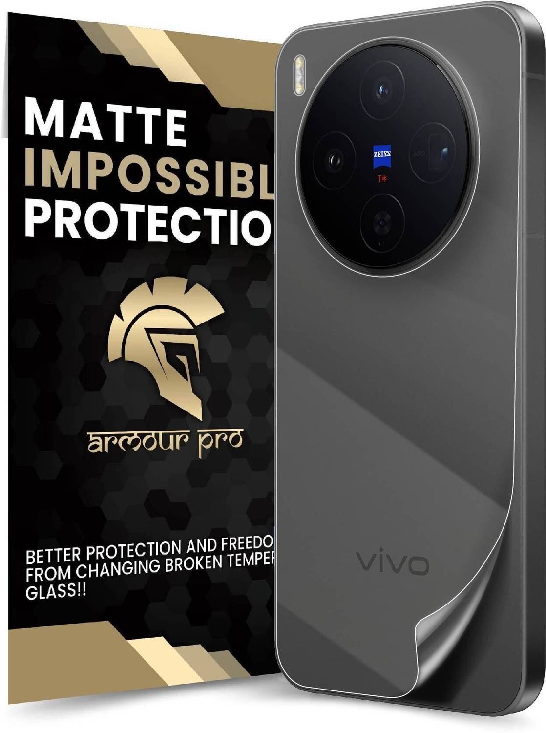ArmourPro Back Screen Guard for Vivo X300 5G, Vivo X300, X300 5G, Unbreakable Nano Fiber Membrane with Easy Installation