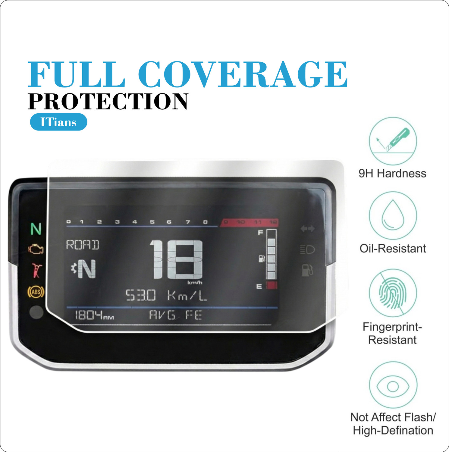 Image of Mobeezy Back Screen Guard for The Hero Glamour X (2025) TFT Digital Metal | Anti Bubble Bike Crash Guard (HERO)