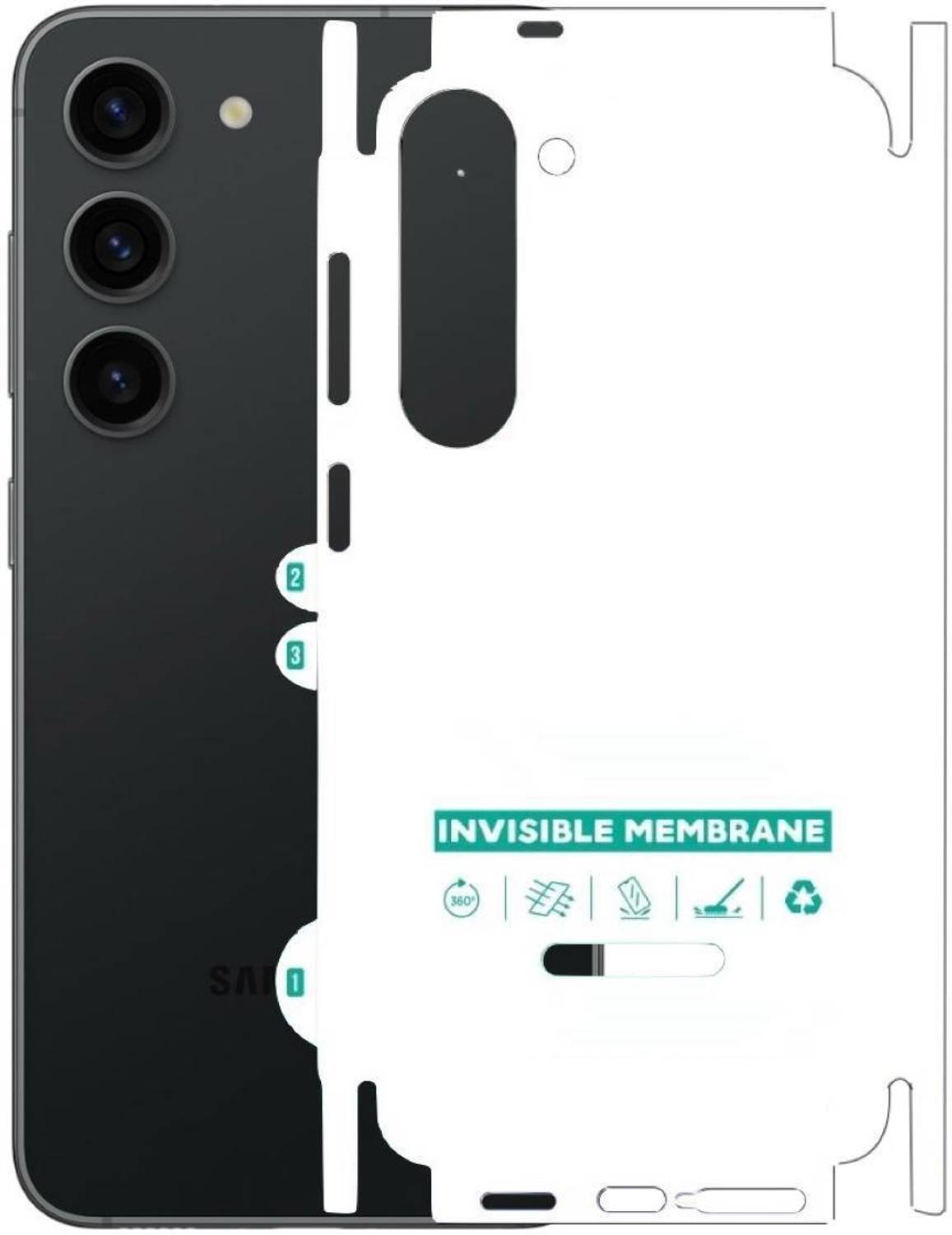 A3sprime Back and Side Glossy Finish Skin Protector for Samsung Galaxy S23 5G Mobile Skin