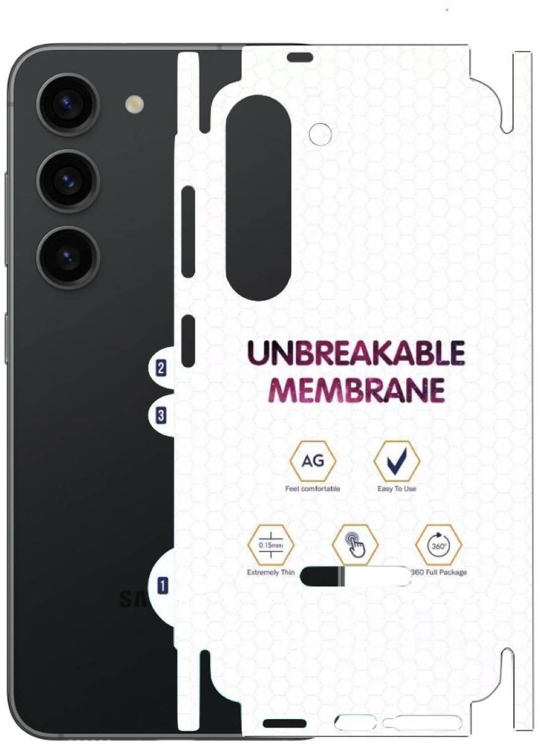 A3sprime Back and Side Matte Finish Skin Protector for Samsung Galaxy S23 5G Mobile Skin