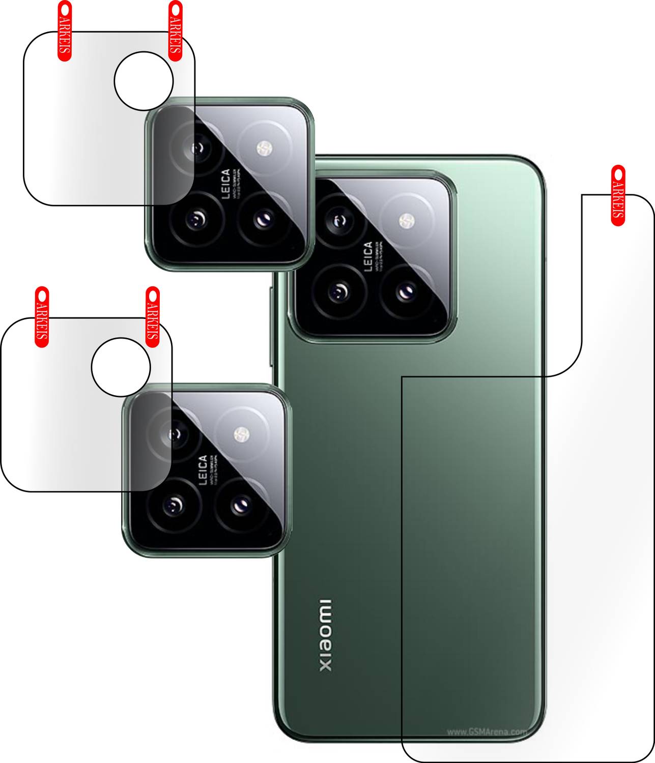 ARKEIS Back Tempered Glass for Xiaomi 14