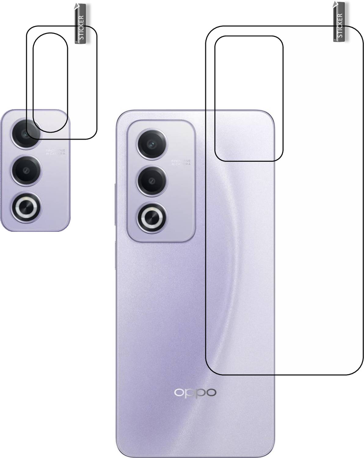 BOMGUARD Back Tempered Glass for OPPO A3 PRO With Camera Lens Protector