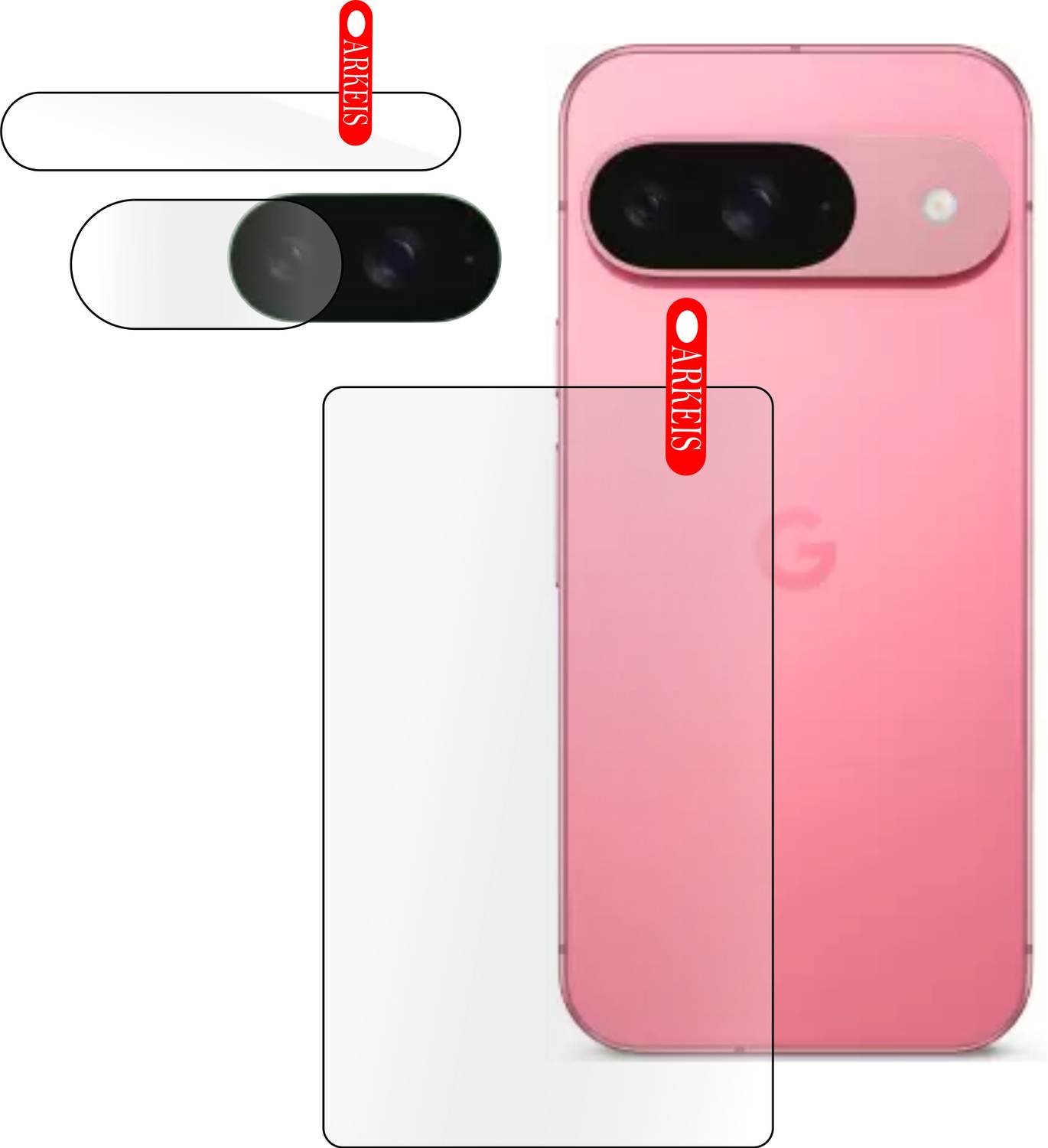 ARKEIS Back Tempered Glass for Google Pixel 9