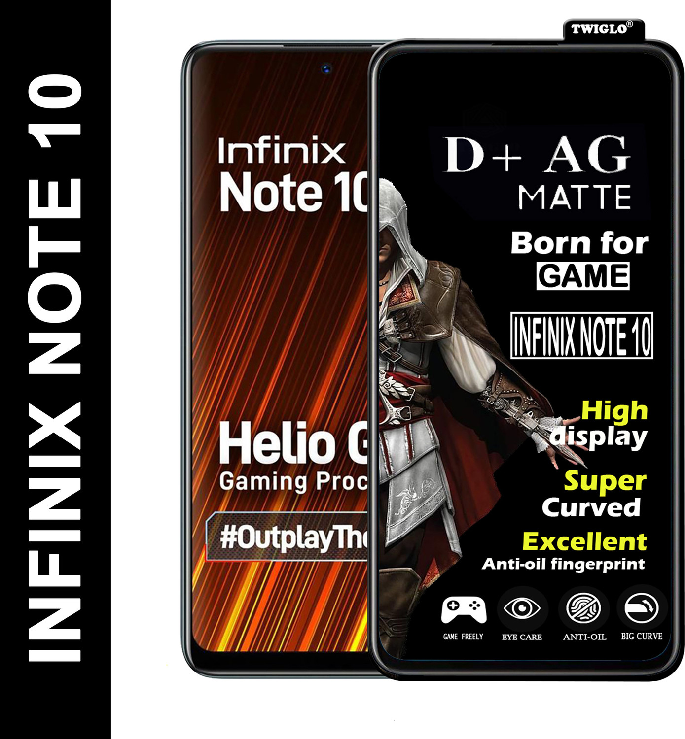 Image of TWIGLO Edge To Edge Tempered Glass for INFINIX NOTE 10