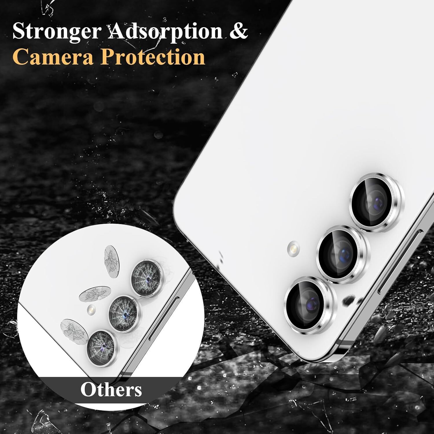 Image of SCRENZO Camera Lens Protector for Samsung Galaxy S24 FE, Camera Ring For Samsung Galaxy S24 FE, [Perfect-Fit, Easy-Installation, Case-Friendly]