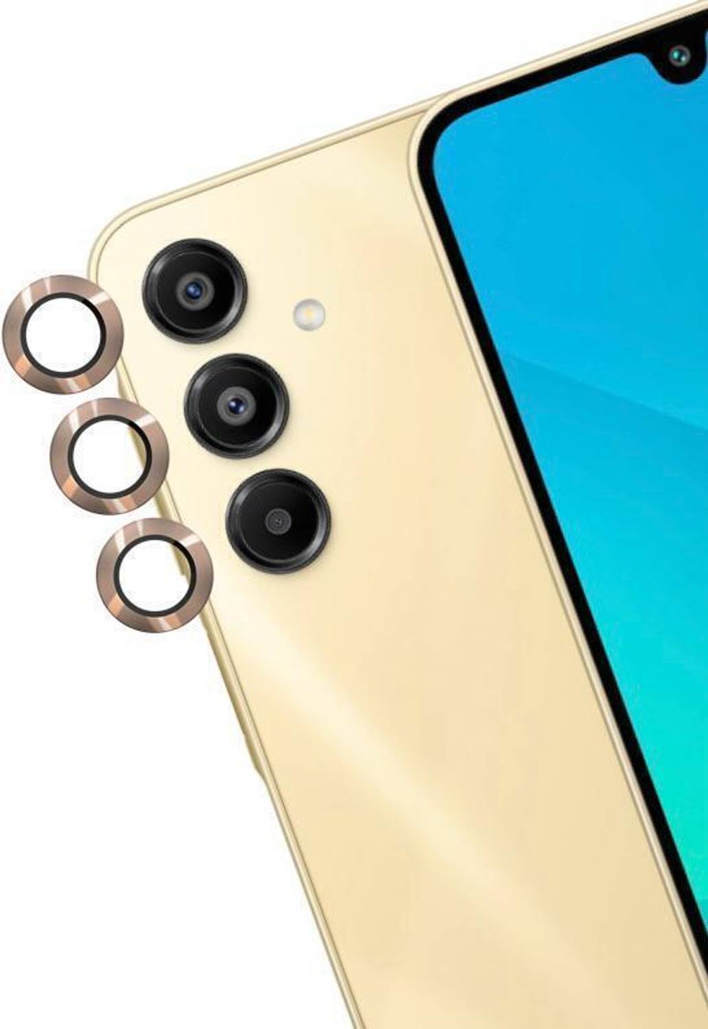 A3sprime Camera Lens Protector for SAMSUNG Galaxy A16 5G, |Edge To Edge Full Coverage 9H Hardness Shaped Tempered Glass with Metal Ring Guard Camera Lens Protector|