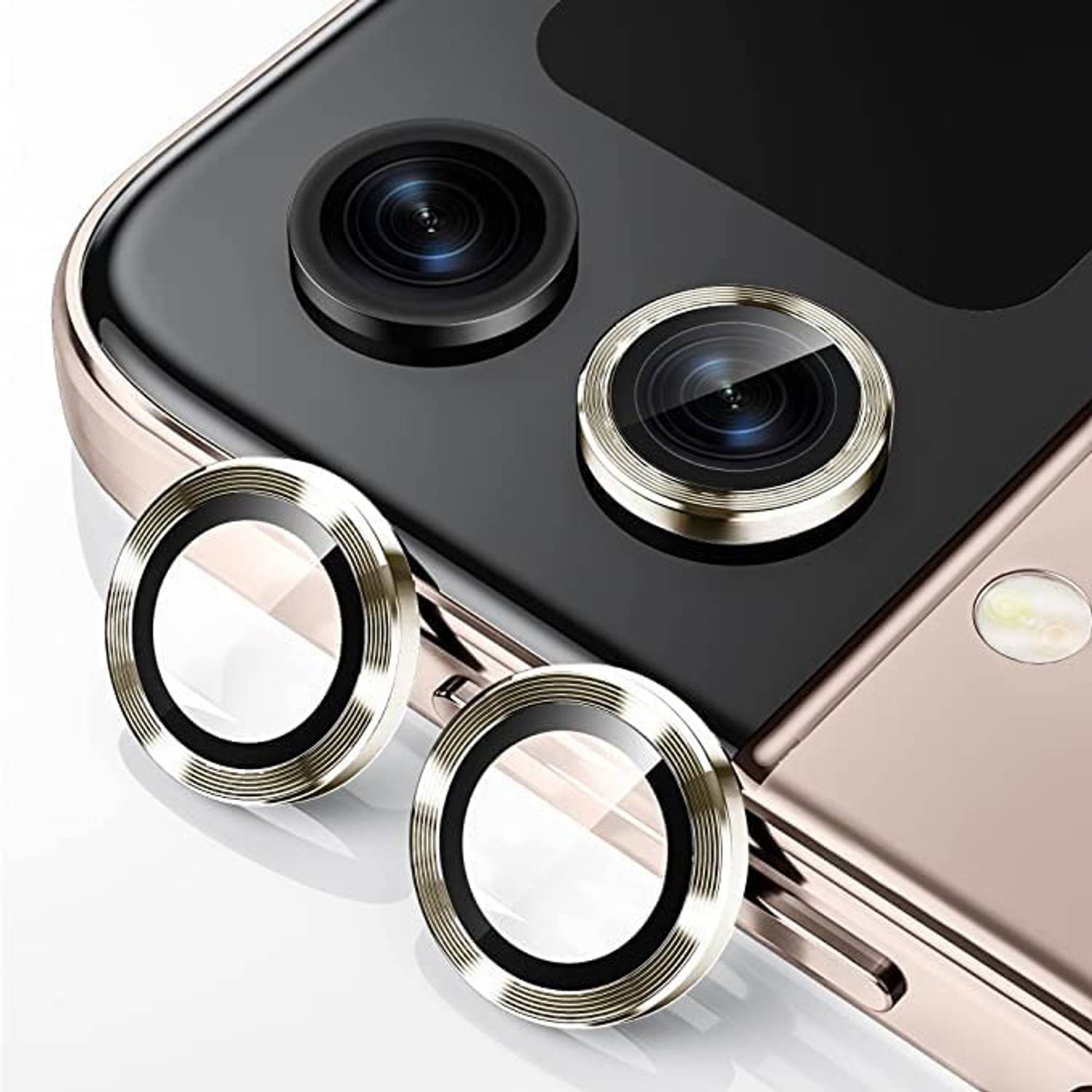 A3sprime Camera Lens Protector for Samsung Galaxy Z Flip4 5G, |Full Coverage 9H Surface Hardness Tempered Glass with Metal Ring Guard Camera Protector|