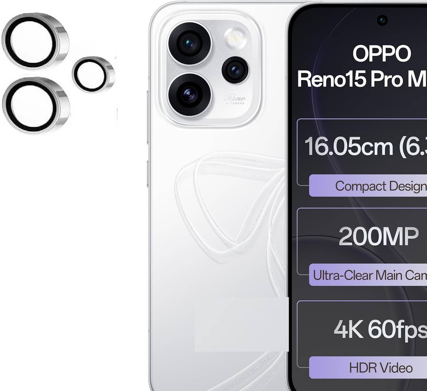 welldesign Camera Lens Protector for OPPO Reno15 Pro Mini 5G, OPPO Reno 15 Pro Mini 5G