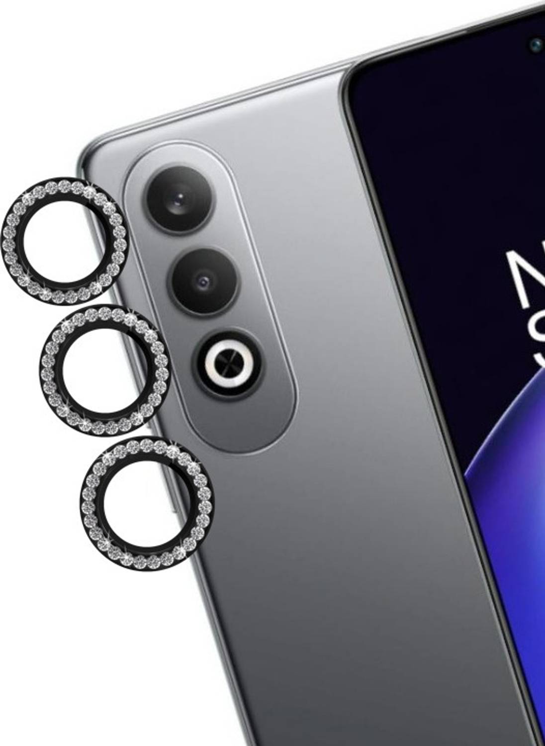 A3sprime Camera Lens Protector for OnePlus Nord CE4 5G|Edge to Edge Full Coverage 9H Surface Hardness Bling Diamond Shaped Tempered Glass Ring Guard Camera Lens Protector|