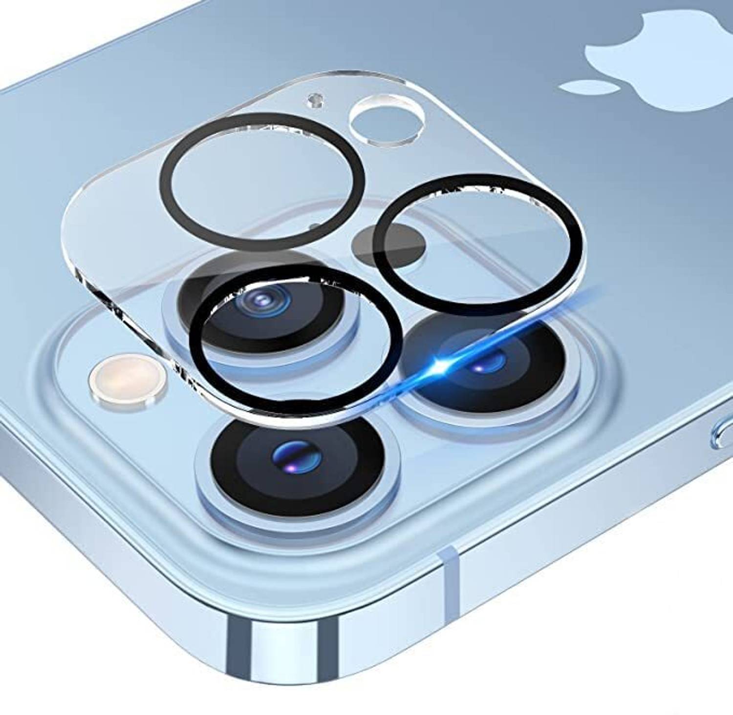 Beanny Camera Lens Protector for Apple iPhone 13 Pro/ iPhone 13 Pro Max Camera Lance With Inbuilt Tempered Glass Aluminium Alloy Metal Ring Scratch proof Very Easy To Install With Ultra Protection