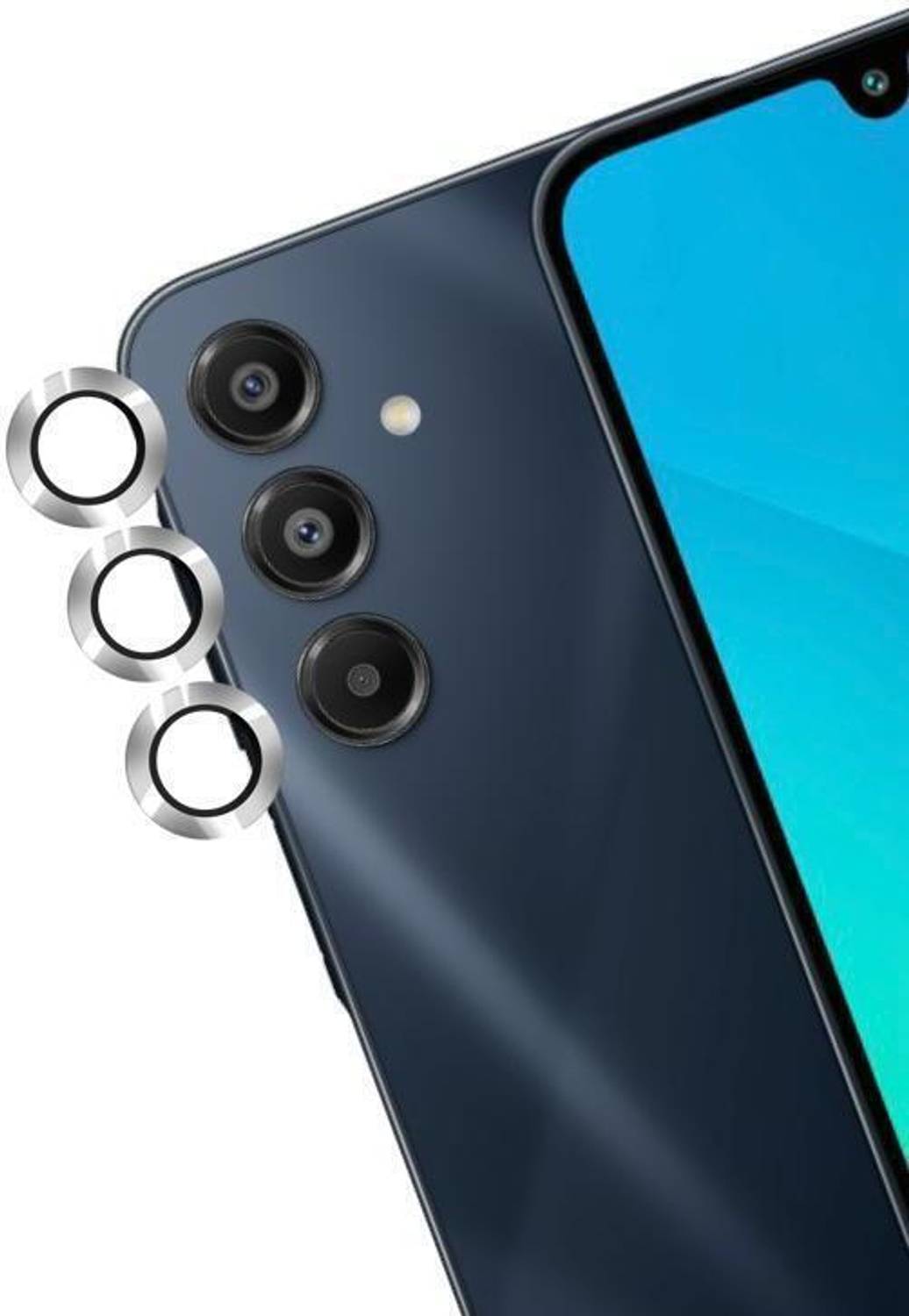 A3sprime Camera Lens Protector for SAMSUNG Galaxy A16 5G, |Edge To Edge Full Coverage 9H Hardness Shaped Tempered Glass with Metal Ring Guard Camera Lens Protector|
