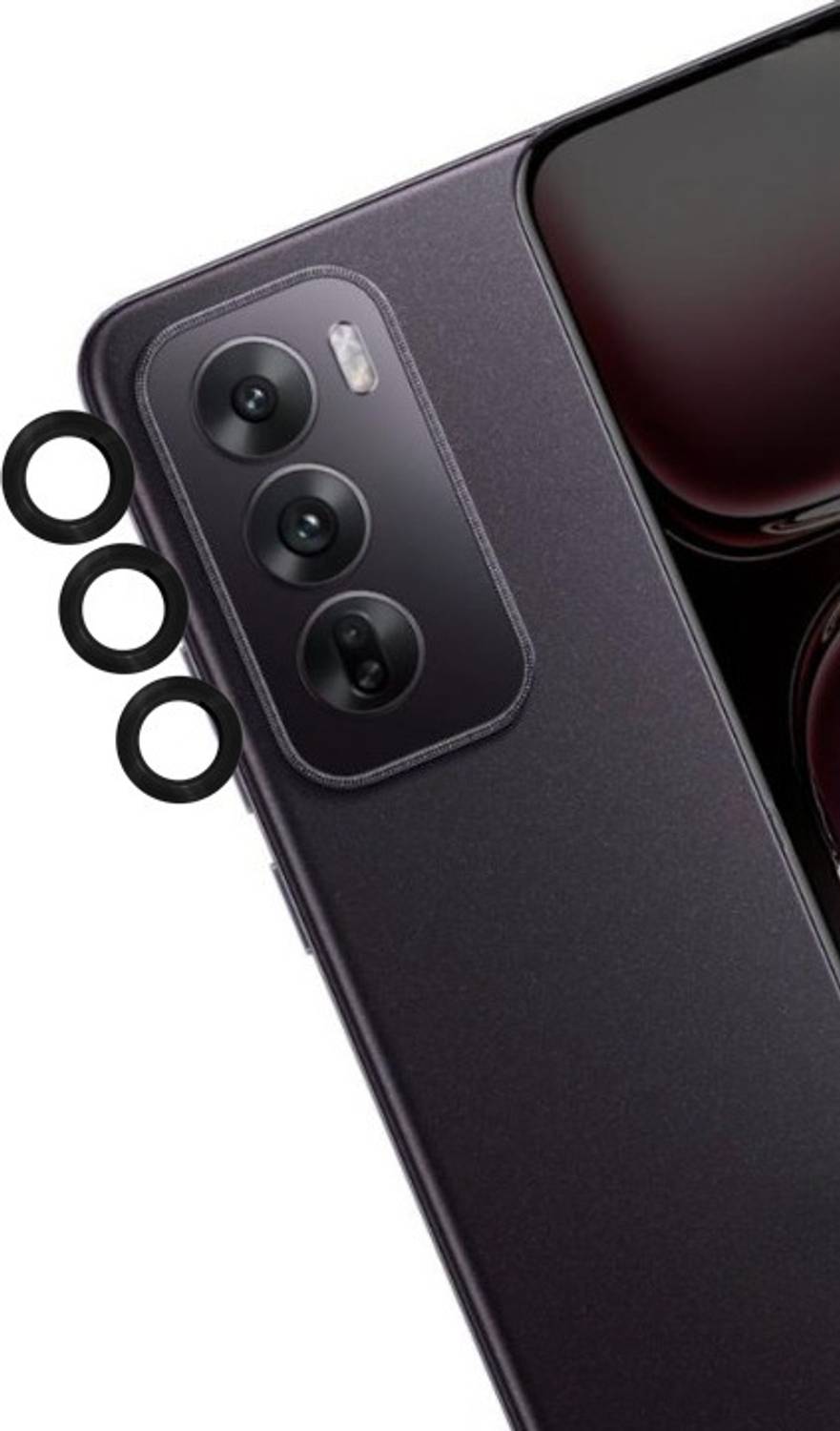 A3sprime Camera Lens Protector for OPPO Reno 12 5G, Reno 12 Pro 5G, |Edge to Edge Full Coverage 9H Surface Hardness Tempered Glass with Metal Ring Guard Camera Lens Protector|