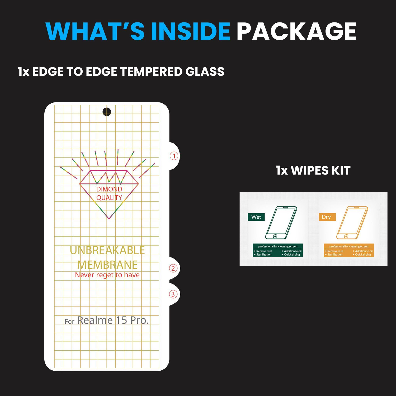 Image of ArmourPro Edge To Edge Screen Guard for Realme 15 Pro 5G, Realme 15 Pro, 4 Layer Unbreakable Membrane with Easy Installation