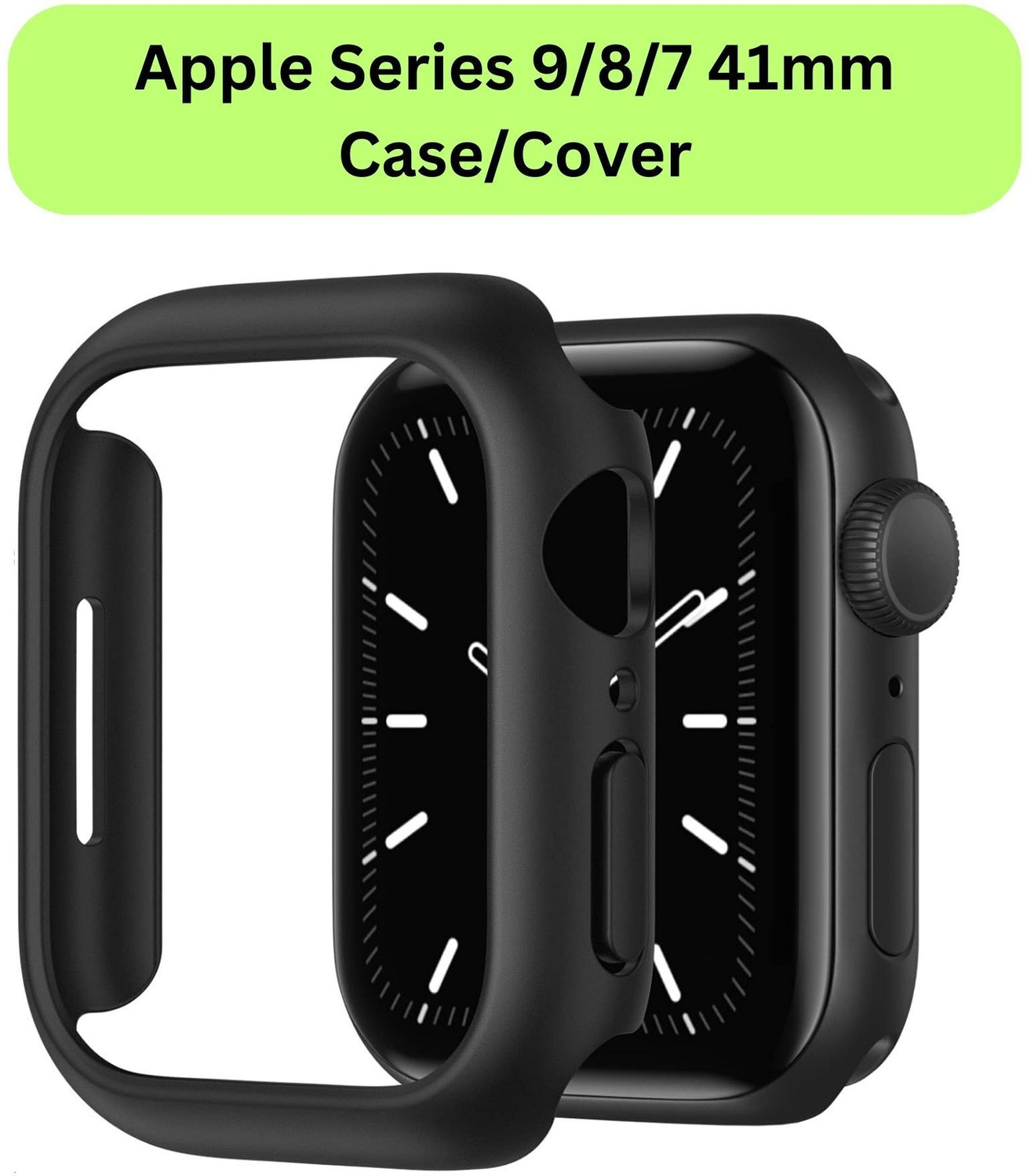 Image of iWishKart Edge To Edge Screen Guard for Apple Watch Series 8 41 mm, Watch Series 9 /8 /7 41mm, Smart Watch & Tempered Glass NOT included | Bumper Case Cover WITHOUT SCREEN GLASS | For Men and Women