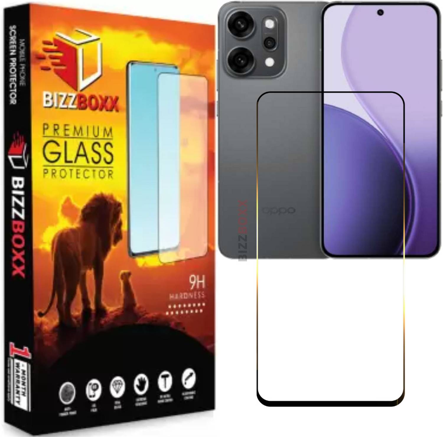 BizzBoxx Edge To Edge Screen Guard for Reno14 5G, Reno 14 5G, Reno14, Reno 14, Precise Curved Edges, Scratch Guard, temper glass guard, screen guard, 6.59 Inch With Installation Kit