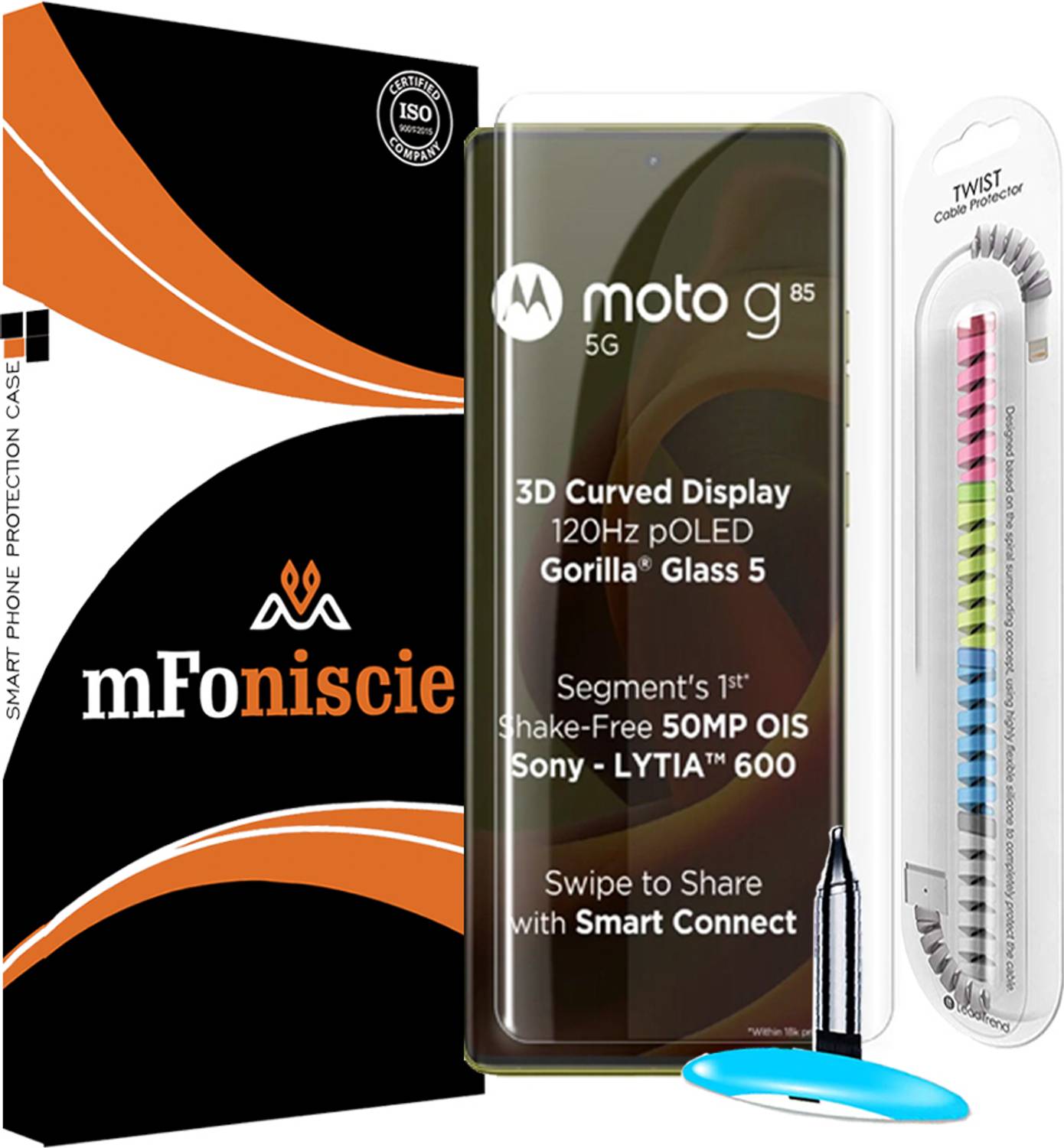 mFoniscie Edge To Edge Screen Guard for MOTOROLA G85 5G (Pack of