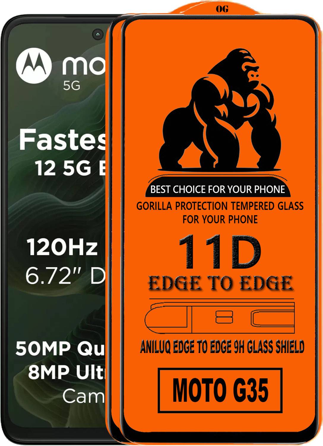 ANILUQ Edge To Edge Screen Guard for MOTO G35