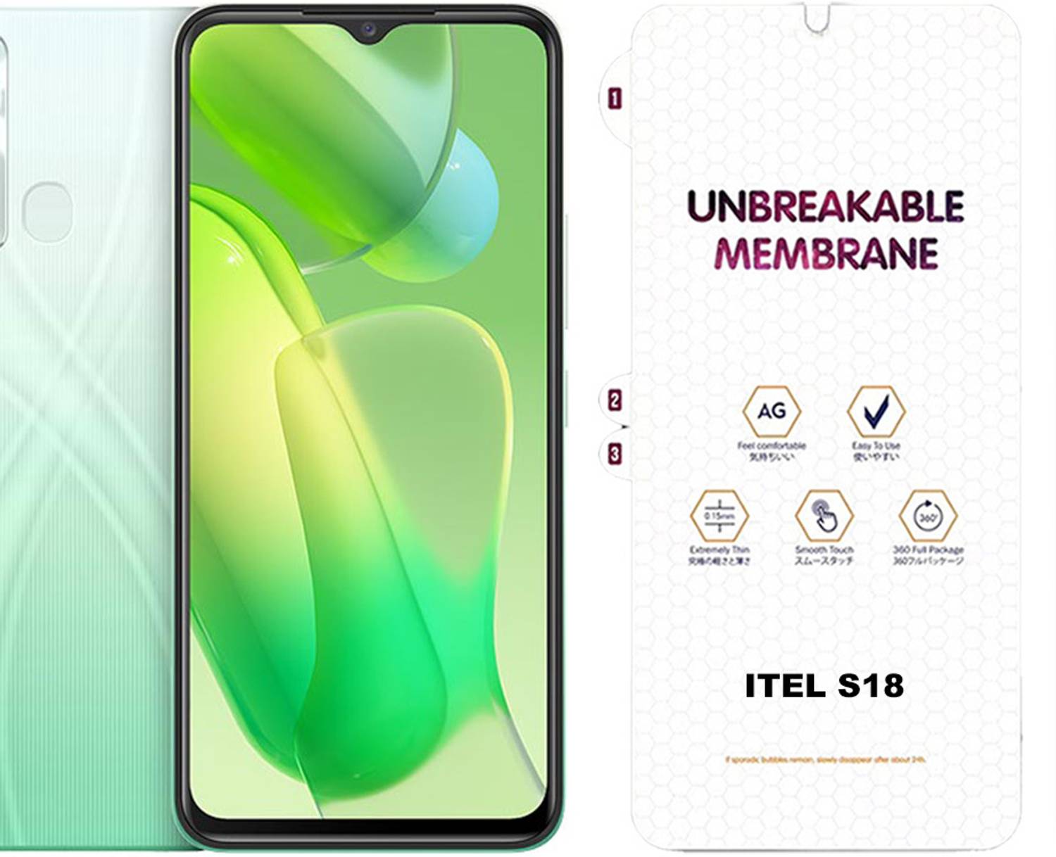 TELE SHIELD Edge To Edge Screen Guard for ITEL S18 MATTE FRONT MEMBRANE HYDROGEL FILM MEMBRANE SCREEN GUARD | ANTI-FINGERPRINT | ANTI GLARE | MATTE FINISH MEMBRANE WITH INSTALLATION KIT (PACK OF 1)