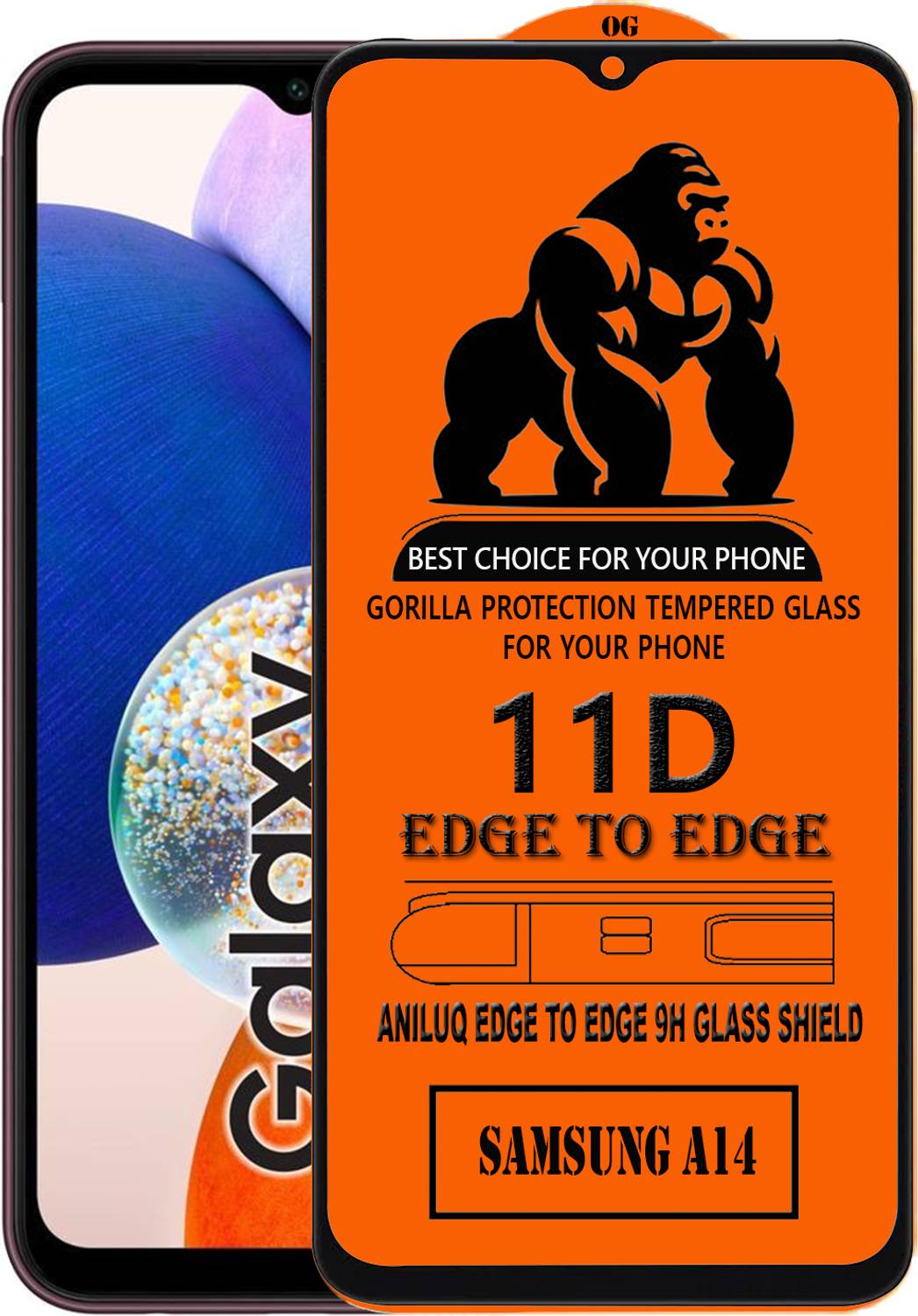 ANILUQ Edge To Edge Screen Guard for SAMSUNG A14