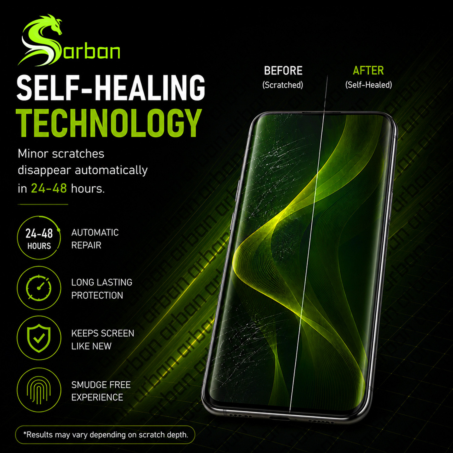 Image of ARBAN Edge To Edge Screen Guard for REALME P3 ULTRA Unbreakable Hydrogel Screen Protector (Not Tempered Glass) | Flexible TPU Film | Edge to Edge | Bubble Free | HD Clear | Fingerprint Compatible | Case friendly
