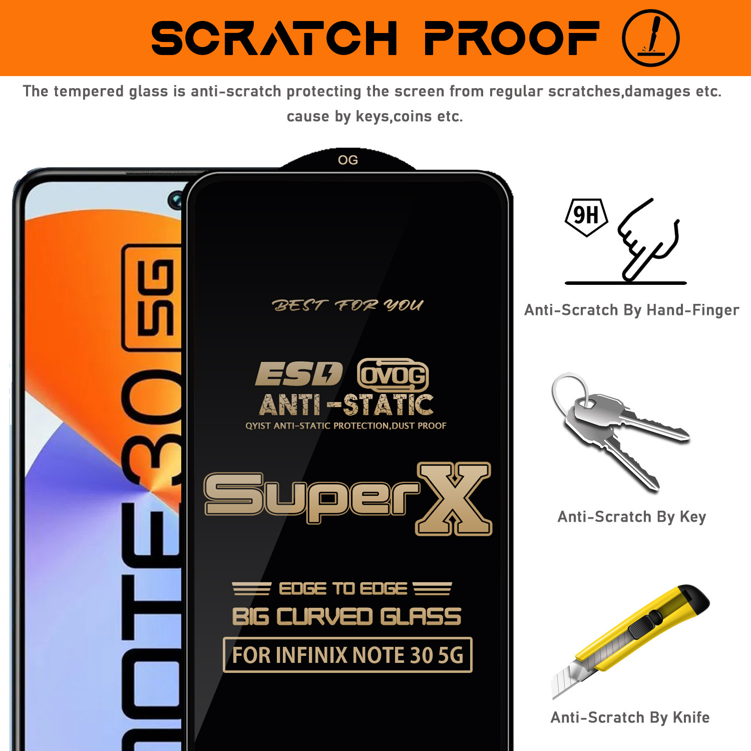 Image of Qyist Edge To Edge Tempered Glass for INFINIX NOTE 30 5G