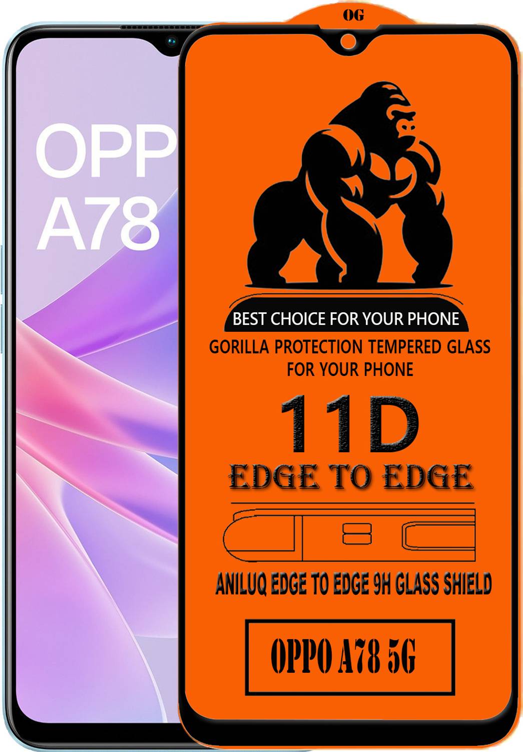 ANILUQ Edge To Edge Screen Guard for OPPO A78 5G