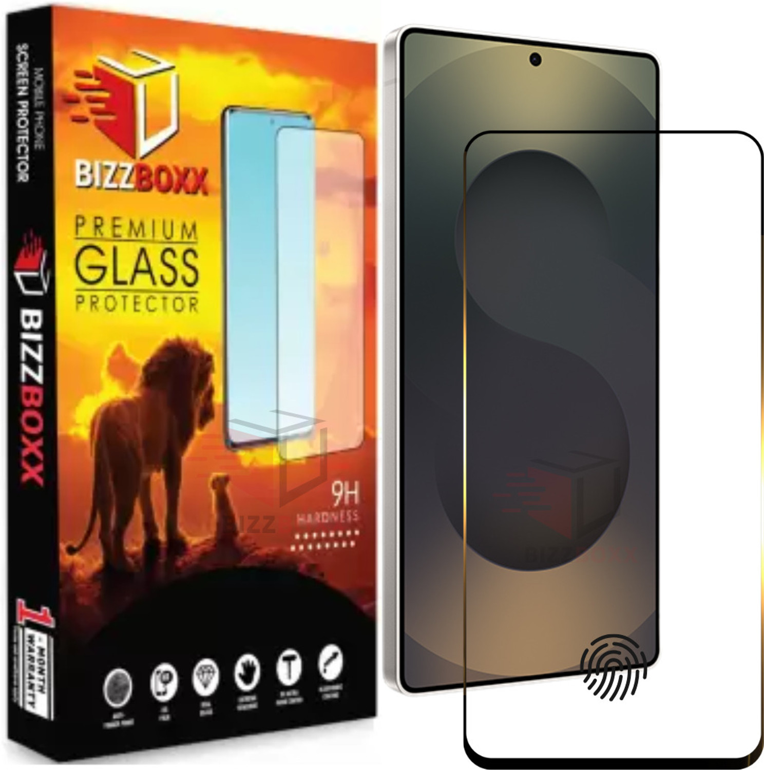 Image of BizzBoxx Edge To Edge Screen Guard for Samsung Galaxy S25 Ultra 5G, Samsung S25 Ultra, S25 Ultra, Fingerprint Working, Precise Curved Edges, Scratch Guard, temper glass guard, screen guard, temper glass