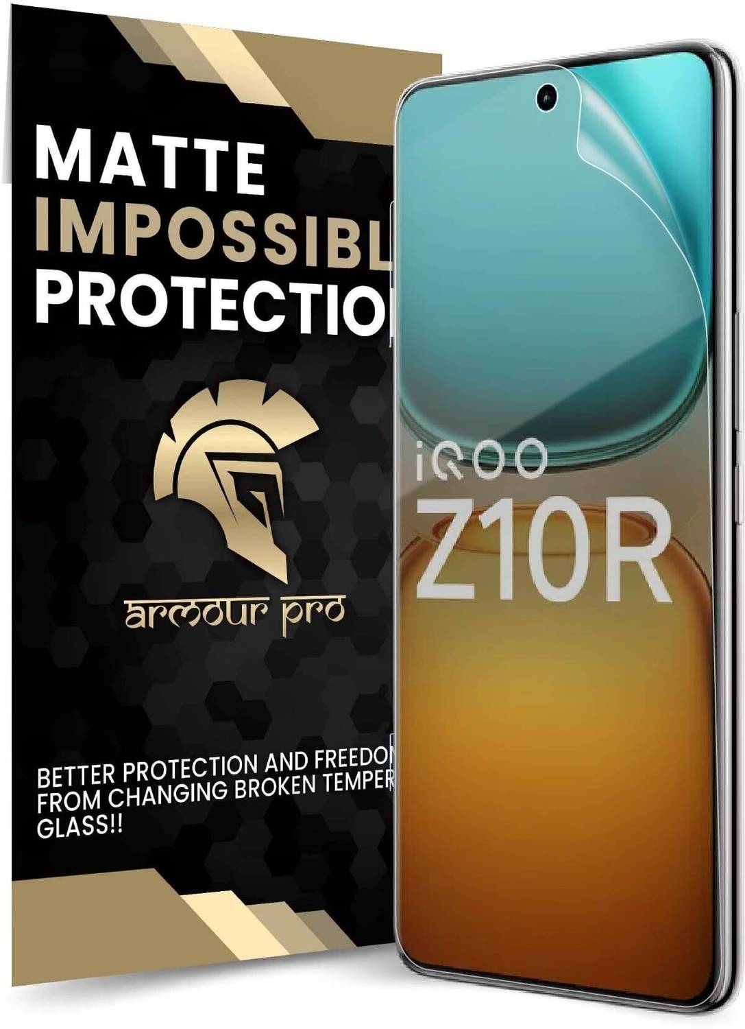 ArmourPro Edge To Edge Screen Guard for IQOO Z10R 5G, IQOO Z10R, Matte Unbreakable Membrane