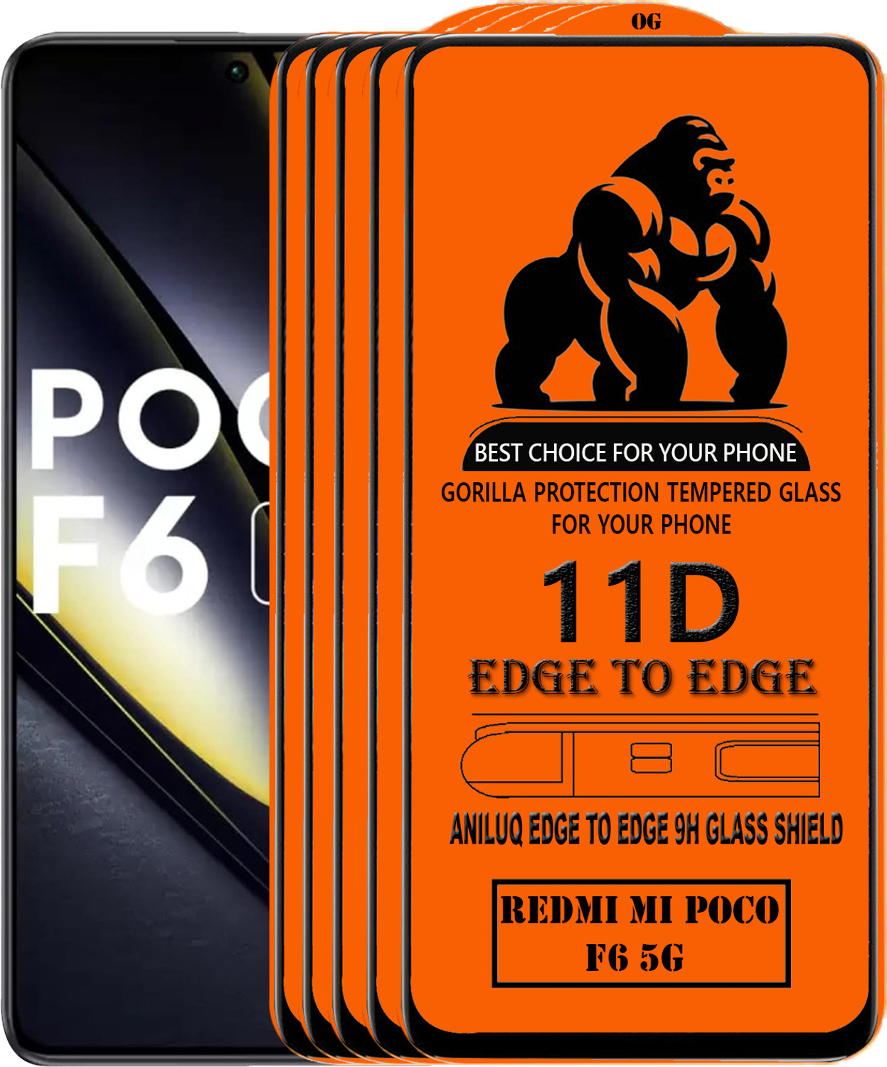 Image of ANILUQ Edge To Edge Screen Guard for REDMI MI POCO F6 5G