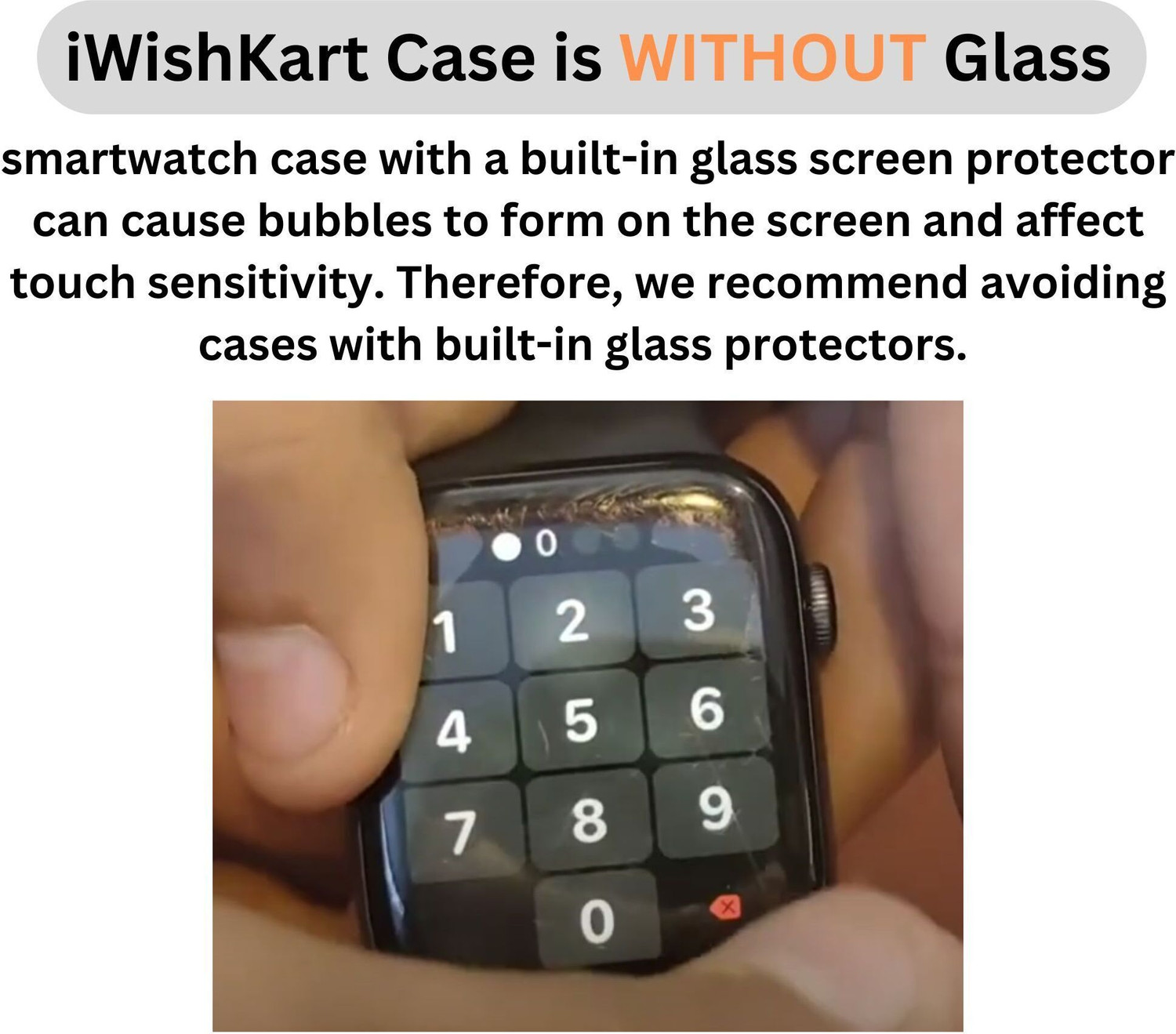 Image of iWishKart Edge To Edge Screen Guard for Apple Watch Series 8 41 mm, Watch Series 9 /8 /7 41mm, Smart Watch & Tempered Glass NOT included | Bumper Case Cover WITHOUT SCREEN GLASS | For Men and Women