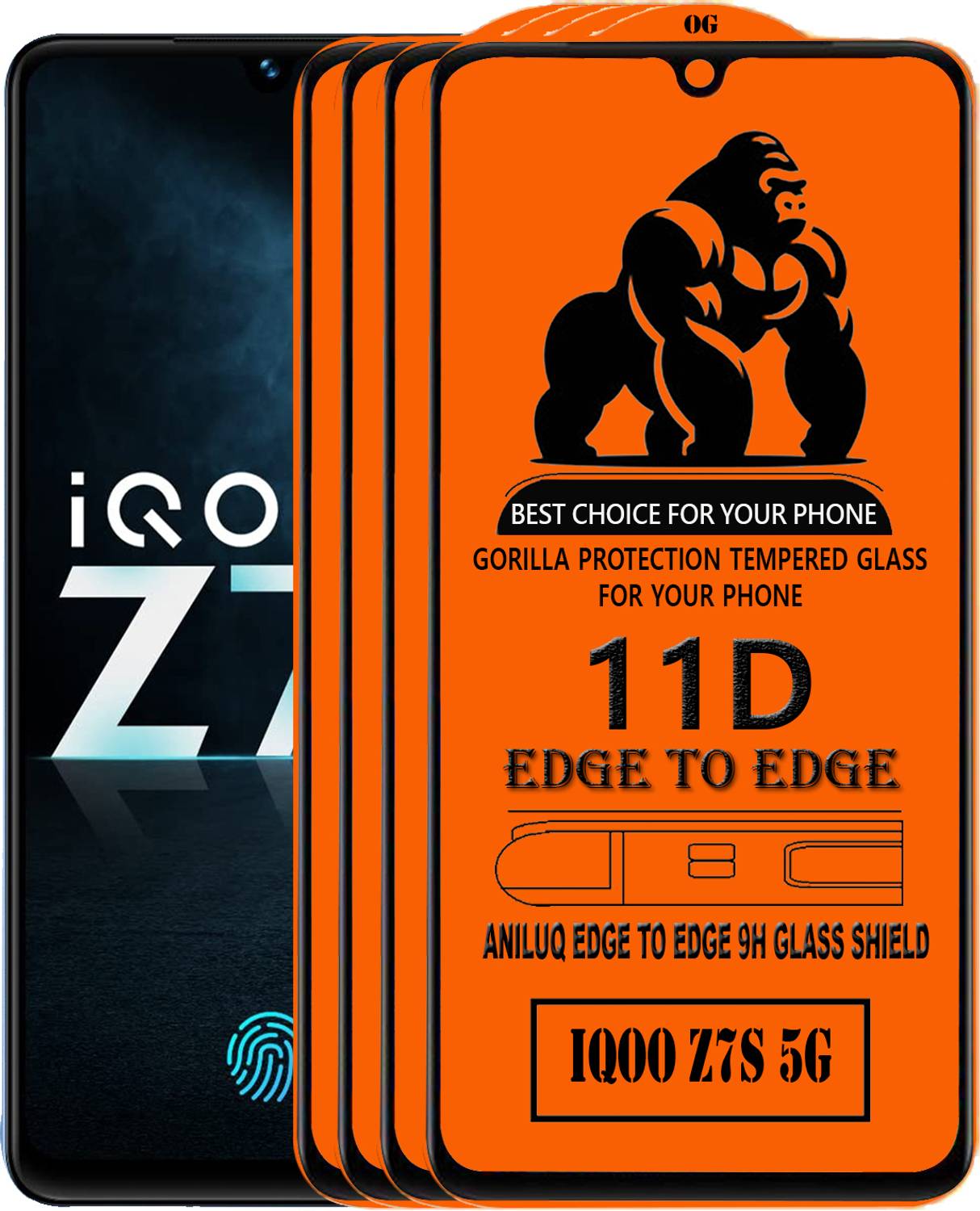 ANILUQ Edge To Edge Screen Guard for IQOO Z7S 5G