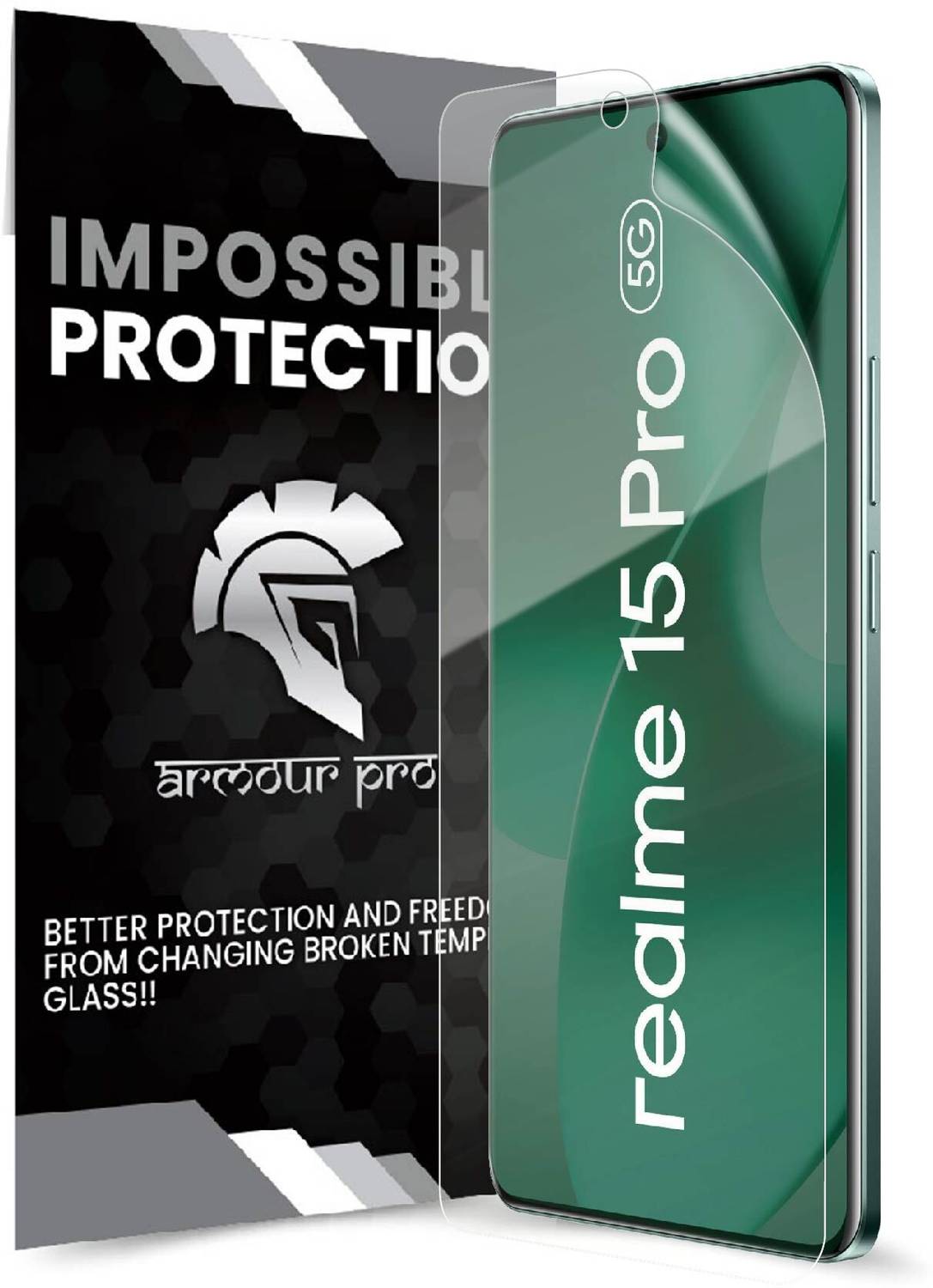 ArmourPro Edge To Edge Screen Guard for Realme 15 Pro 5G, Realme 15 Pro, 4 Layer Unbreakable Membrane with Easy Installation