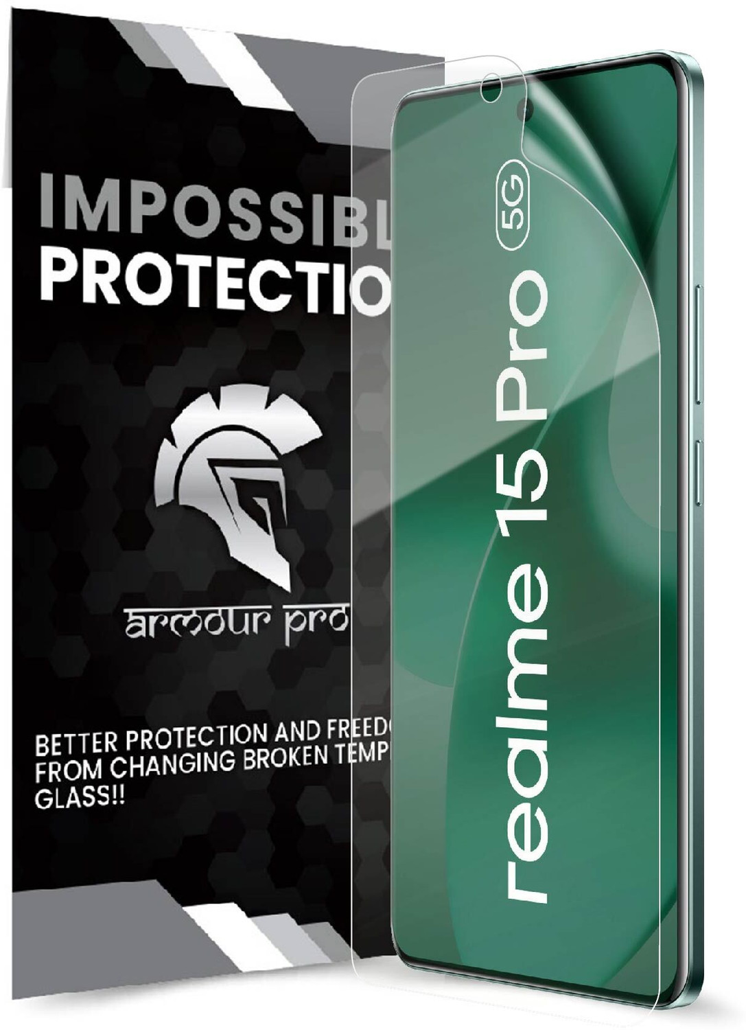 Image of ArmourPro Edge To Edge Screen Guard for Realme 15 Pro 5G, Realme 15 Pro, 4 Layer Unbreakable Membrane with Easy Installation