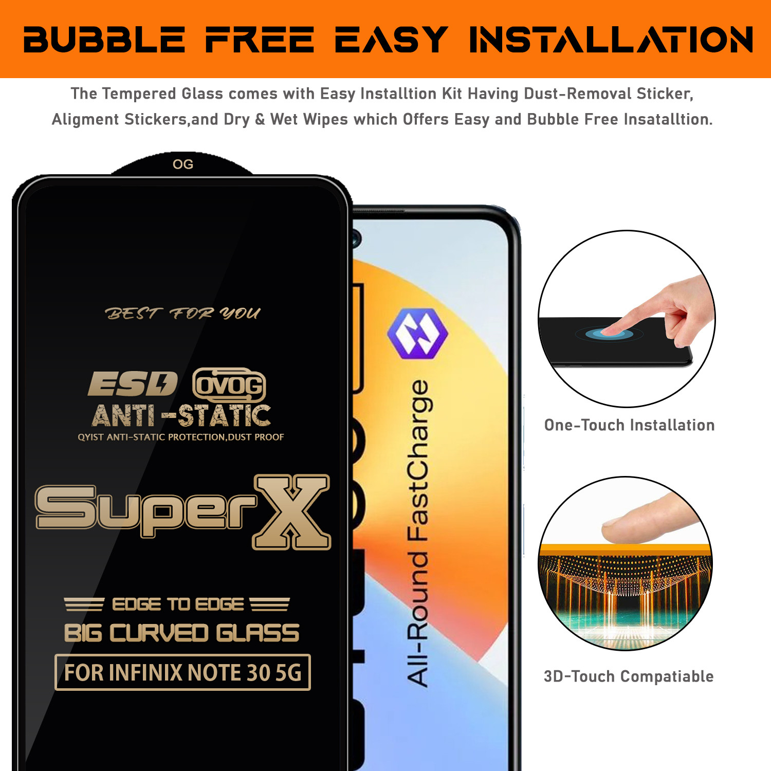 Image of Qyist Edge To Edge Tempered Glass for INFINIX NOTE 30 5G