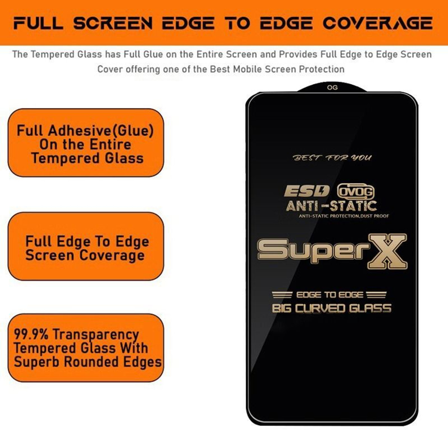 Image of krezee Edge To Edge Screen Guard for Realme P3 5G [Super X Clarity | 9H Hardness | Scratch Resistant]