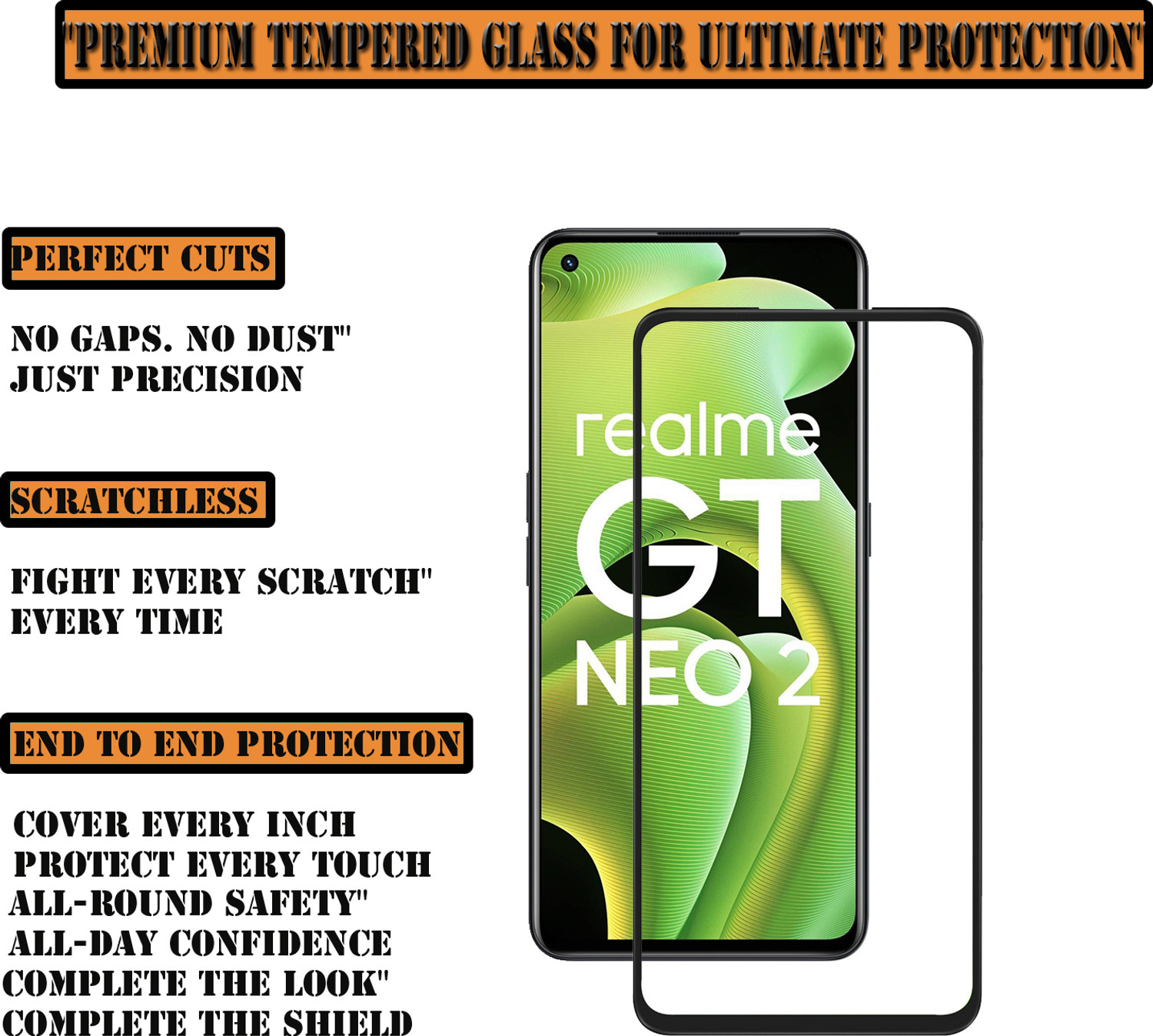 Image of ANILUQ Edge To Edge Screen Guard for REALME GT NEO 2