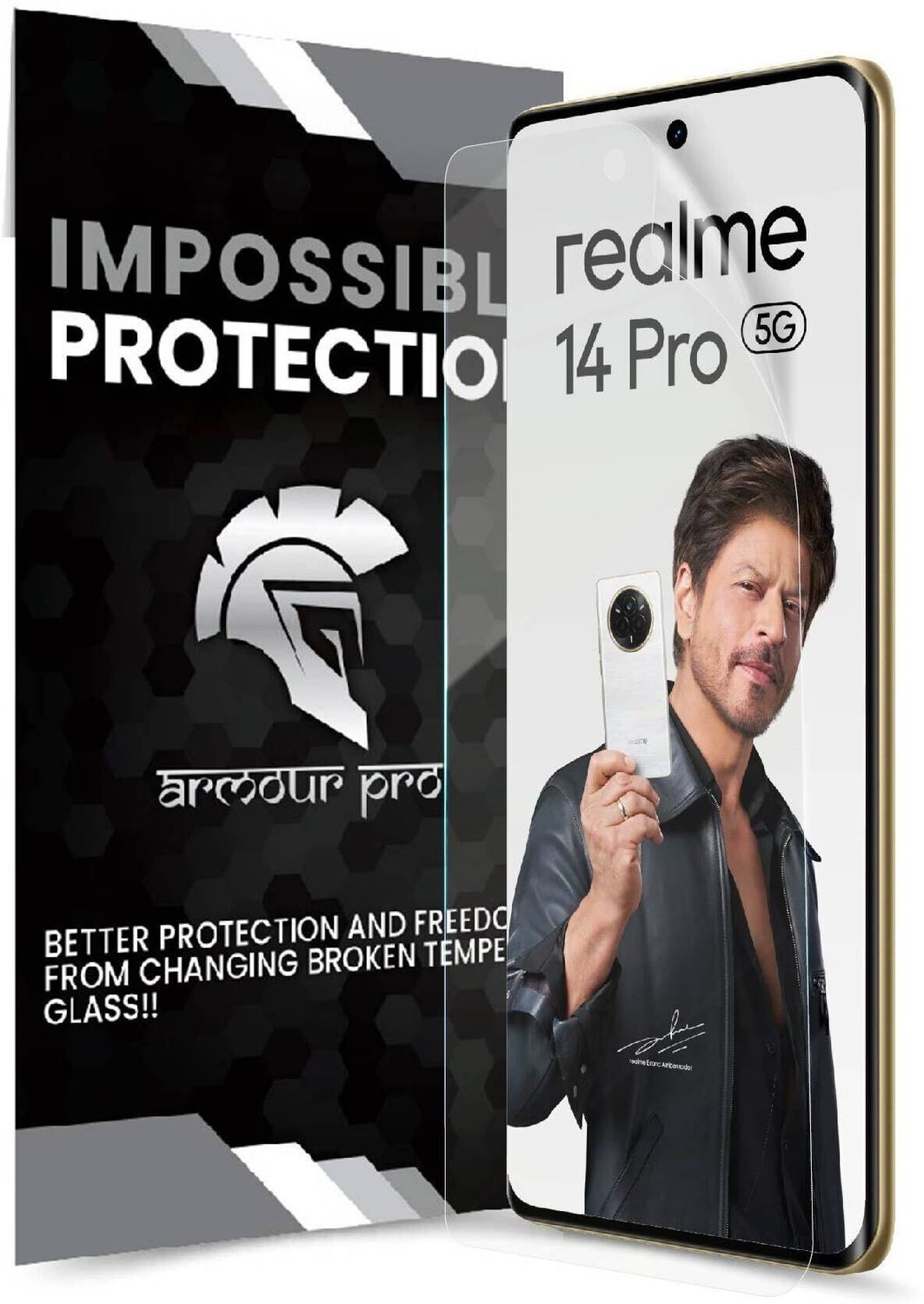 ArmourPro Edge To Edge Screen Guard for realme 14 Pro 5G, Realme 14 Pro, Realme 14 Pro Plus 5G, Clear Unbreakable Membrane