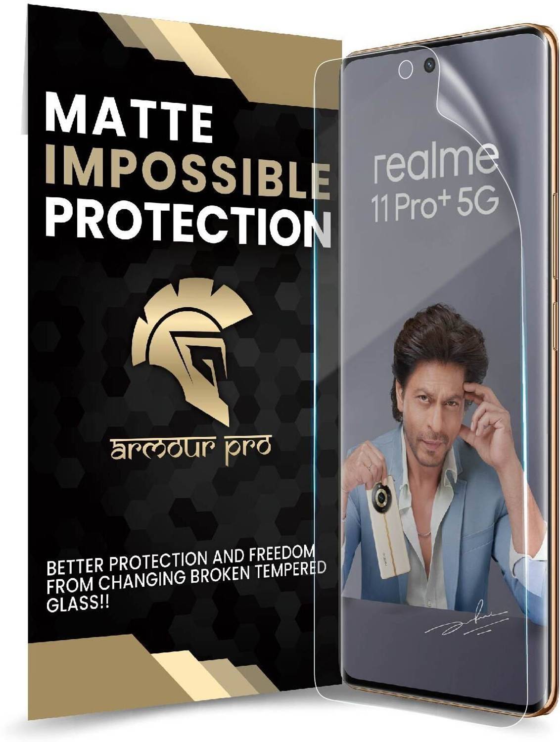 ArmourPro Edge To Edge Screen Guard for Realme 11 Pro Plus 5G, Realme 11 Pro 5G, Realme Narzo 60 Pro 5G, Realme 11 Pro Plus, Matte Unbreakable Membrane
